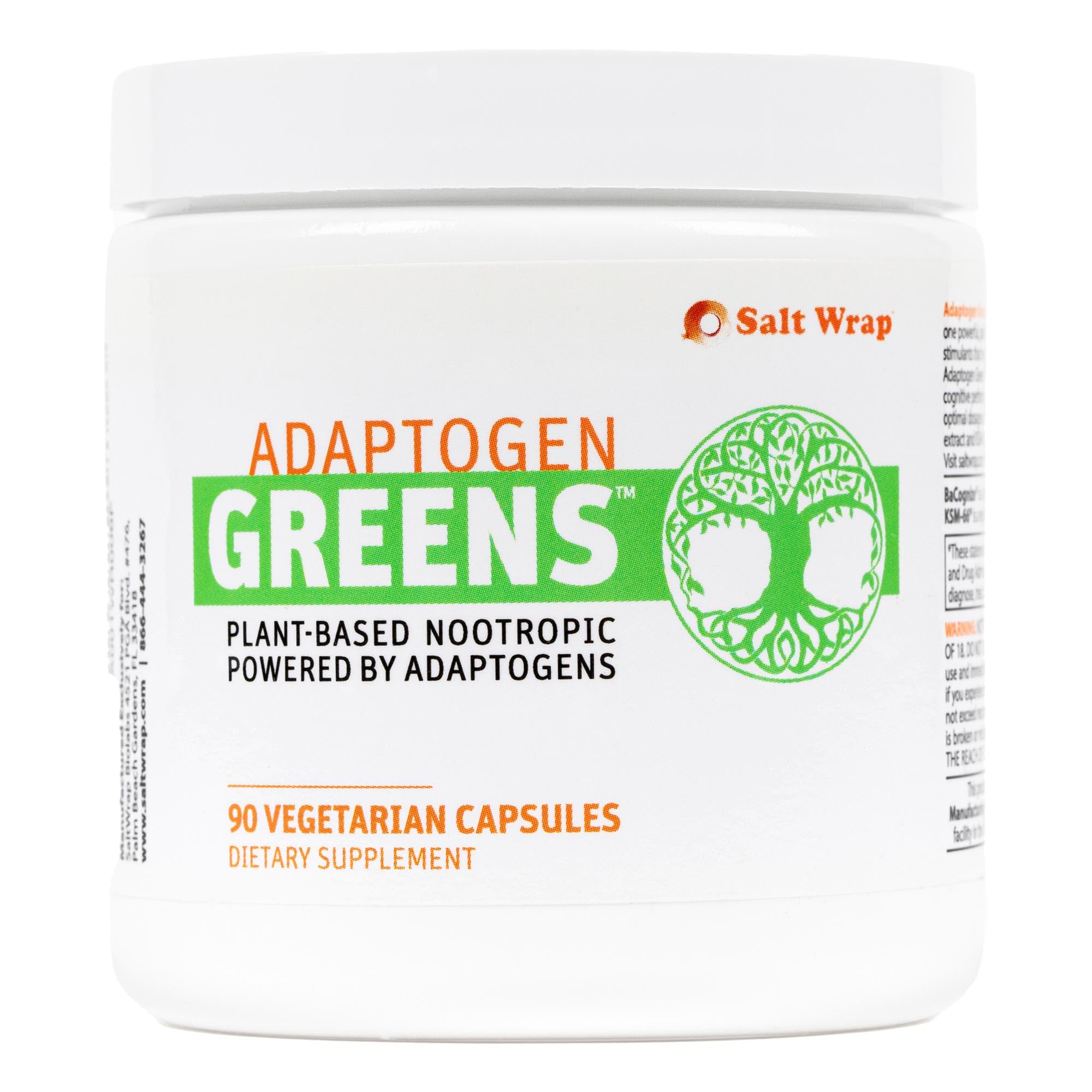 SaltWrap Adaptogen Greens - Mind-Body Resilience Formula - Caffeine-Free Nootropic for Stress, Focus, and Cognitive Performance - 90 Capsules SaltWrapAu supplements