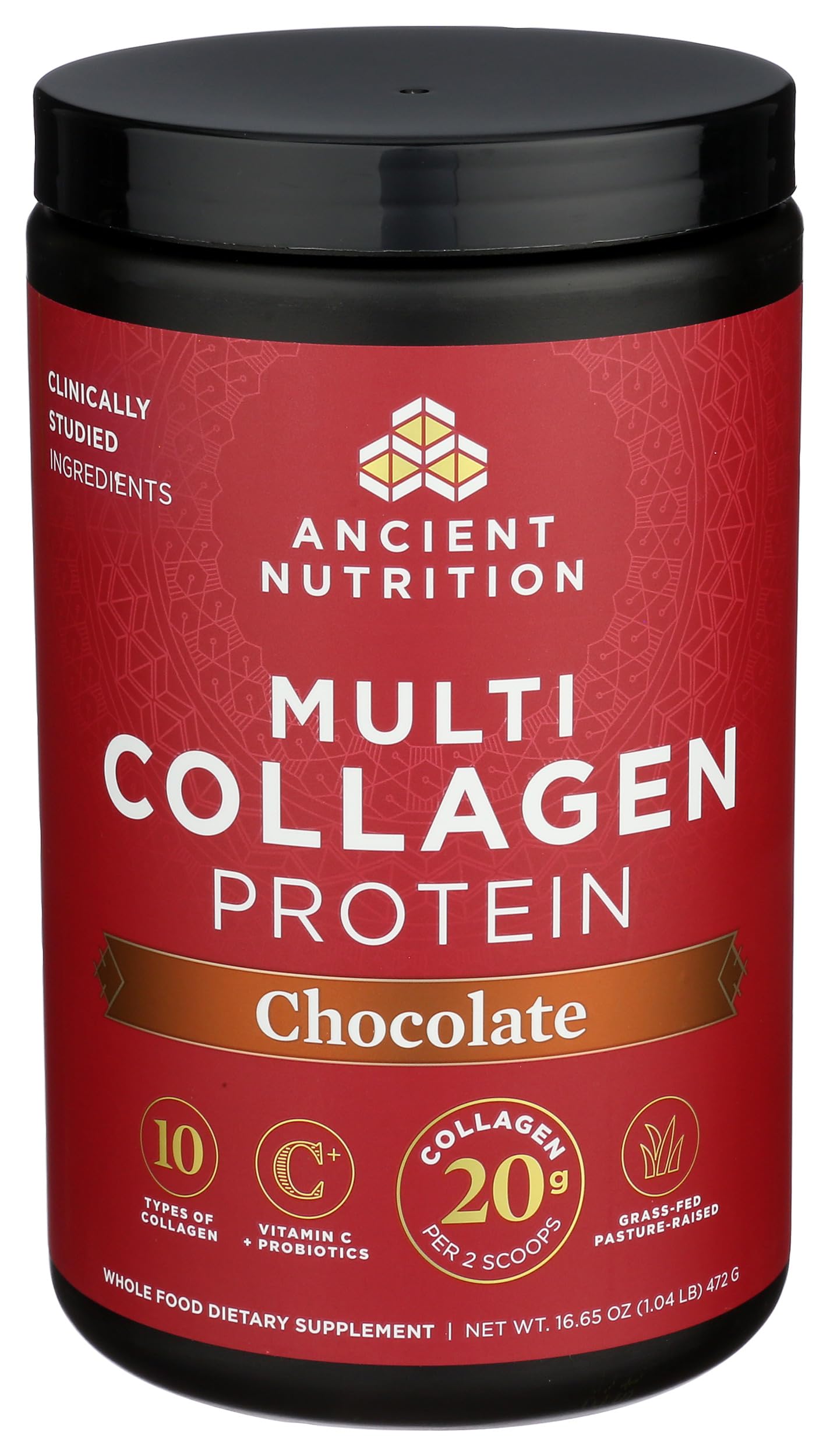 Ancient Nutrition Hydrolyzed Collagen Peptides Powder with Probiotics, Chocolate Multi Collagen Protein for Women and Men with Vitamin C, 40 Servings, Supports Skin and Nails, Gut Health, 16.65oz Ancient NutritionAu supplements