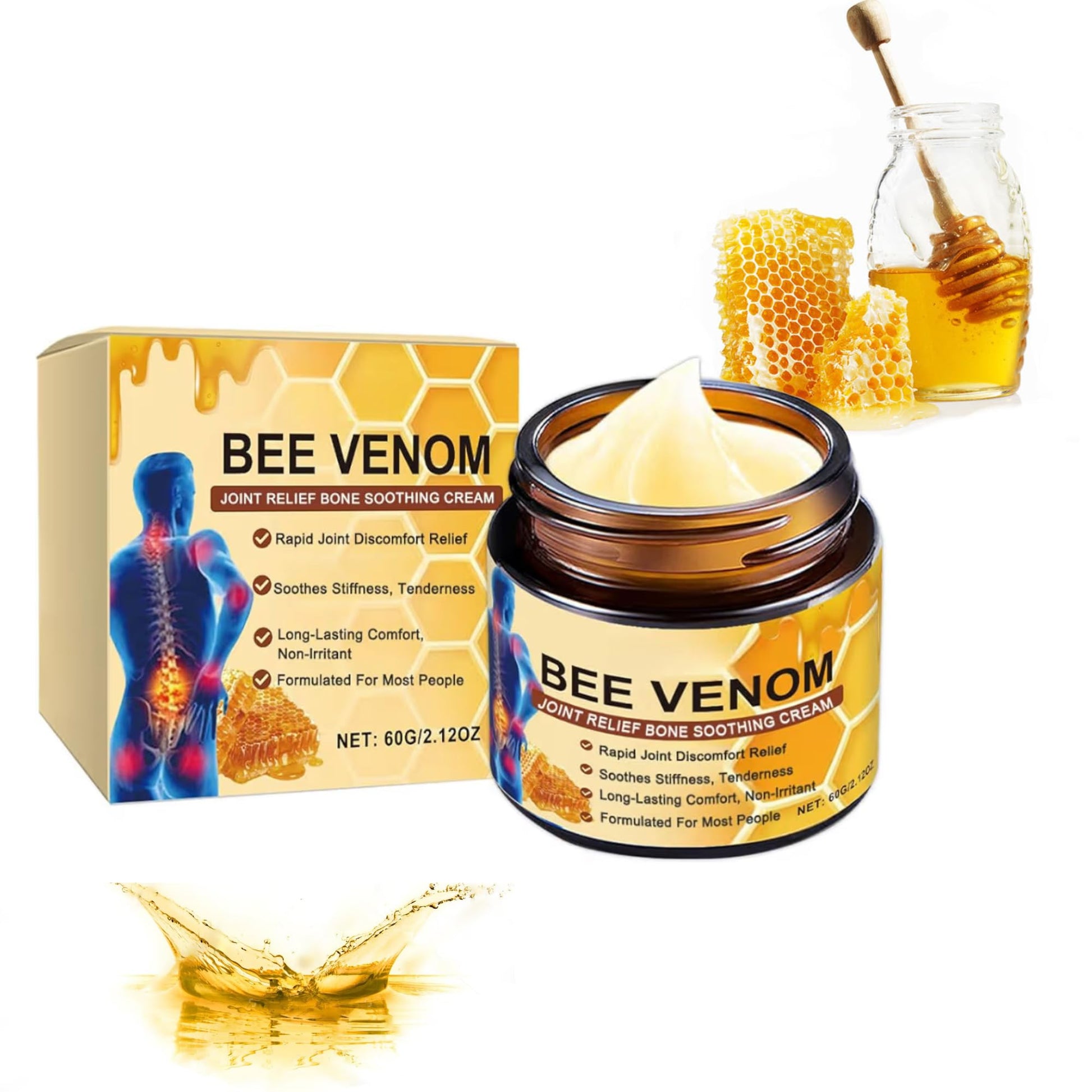 3 Diamonds Bee Venom Cream, Natural Joint & Bone Soothing Ointment for Back, Knees, Hands, Neck & Feet – Fast Absorbing Bee Venom Cream – 60g/2.12oz 3 DiamondsAu supplements