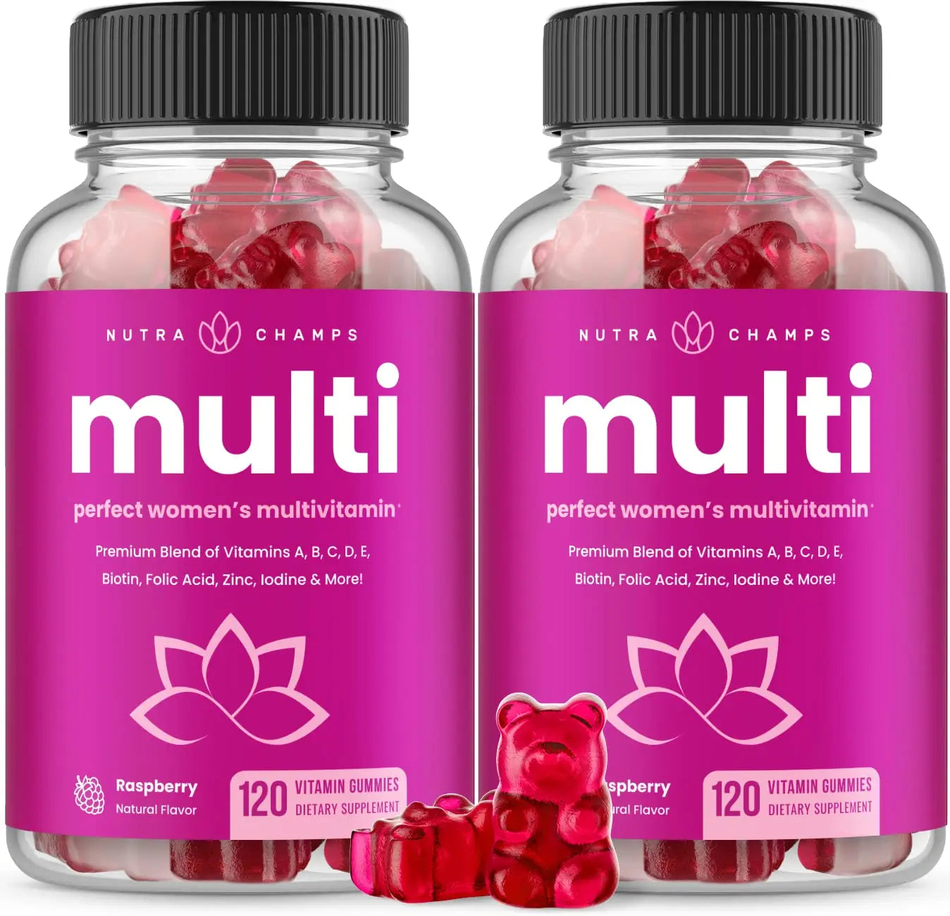 NutraChamps Multivitamin for Women, 240 Count, Vitamins A, B, C, D, E, Biotin, Folic Acid, Womens Gummy Multivitamins, Chewable Daily (Pack of 2) NutraChampsAu supplements