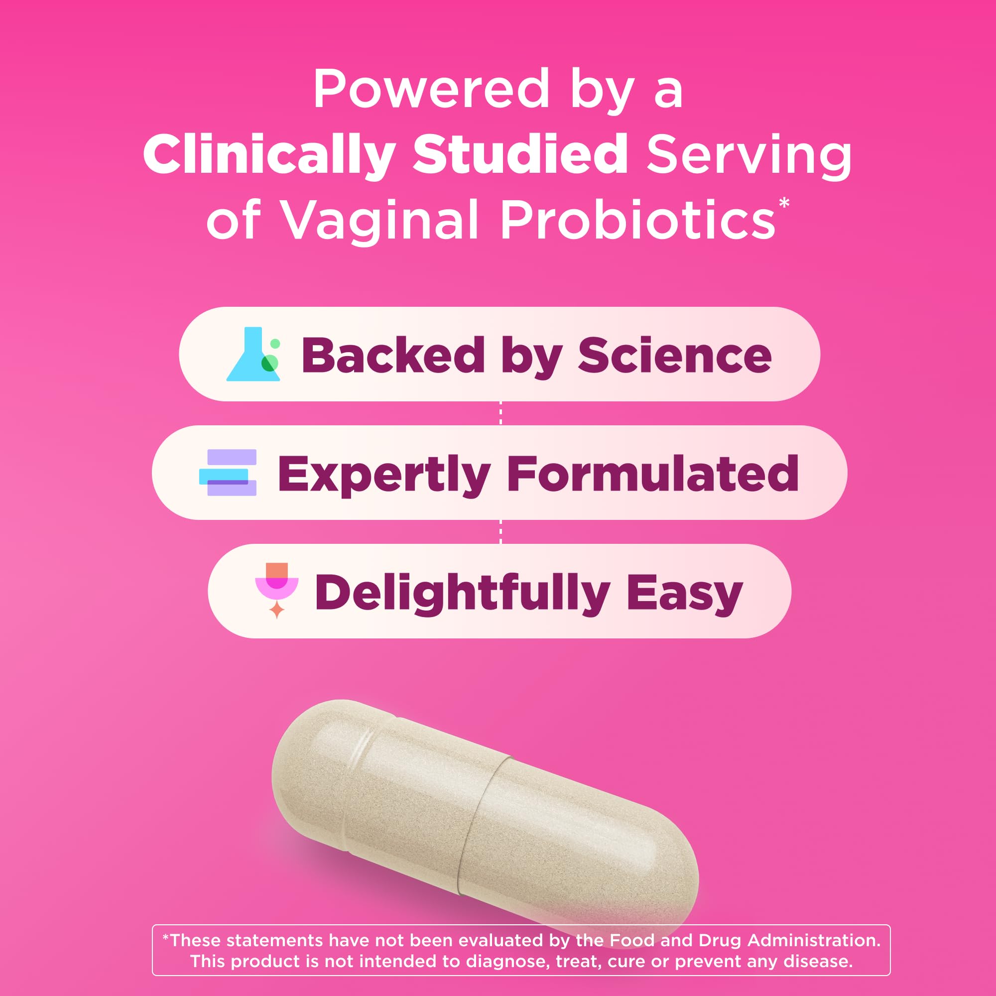 OLLY Happy Hoo-Ha Capsules, Probiotic for Women, Vaginal Health and pH Balance, 10 Billion CFU, Gluten Free - 25 Count OLLYAu supplements