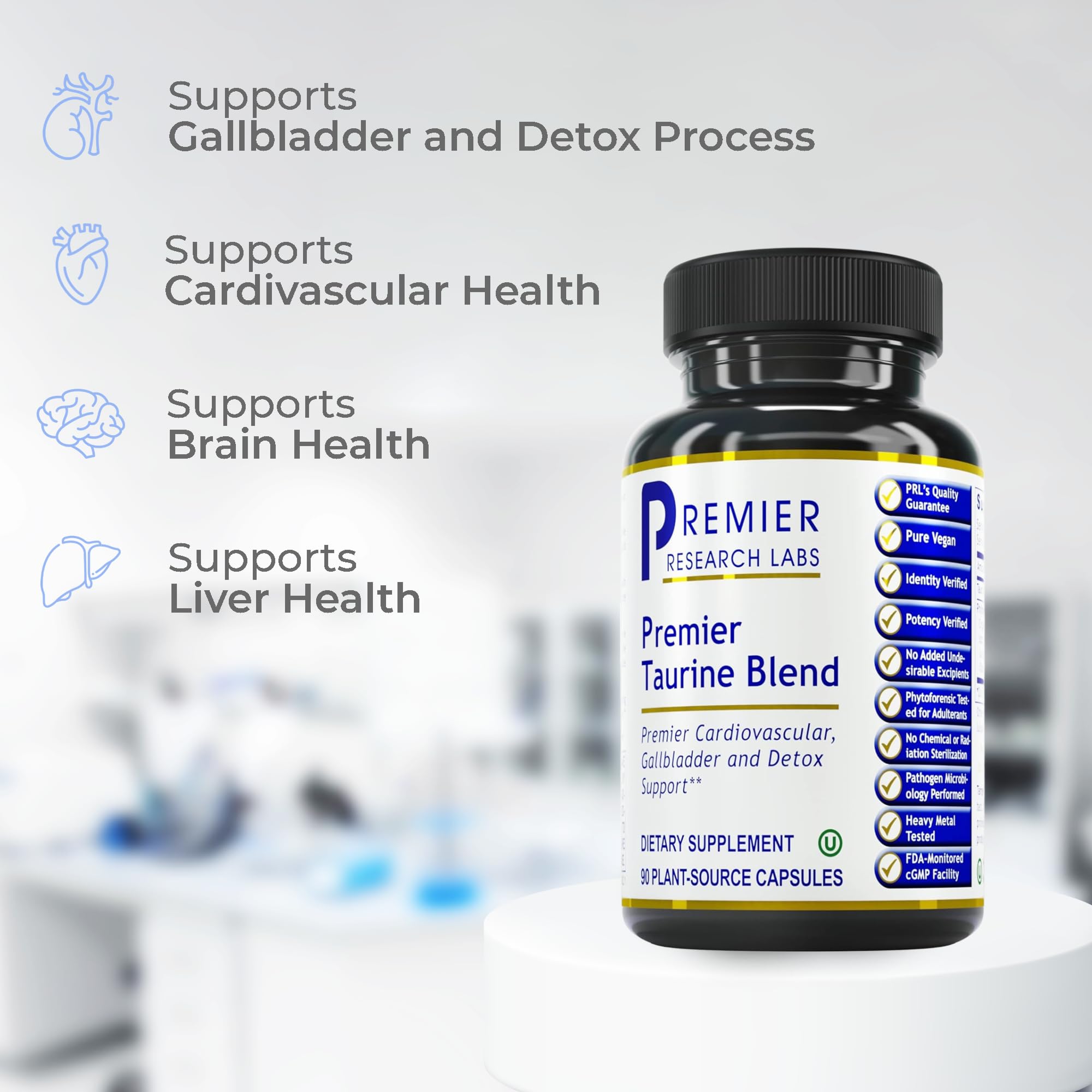 Premier Research Labs Taurine Blend - Taurine Supplement, Taurine Pills, L Taurine Amino Acid Supplement for Liver, Gallbladder, Brain & Heart Health, for Women & Men - 90 Vegetarian Capsules Premier Research LabsAu supplements