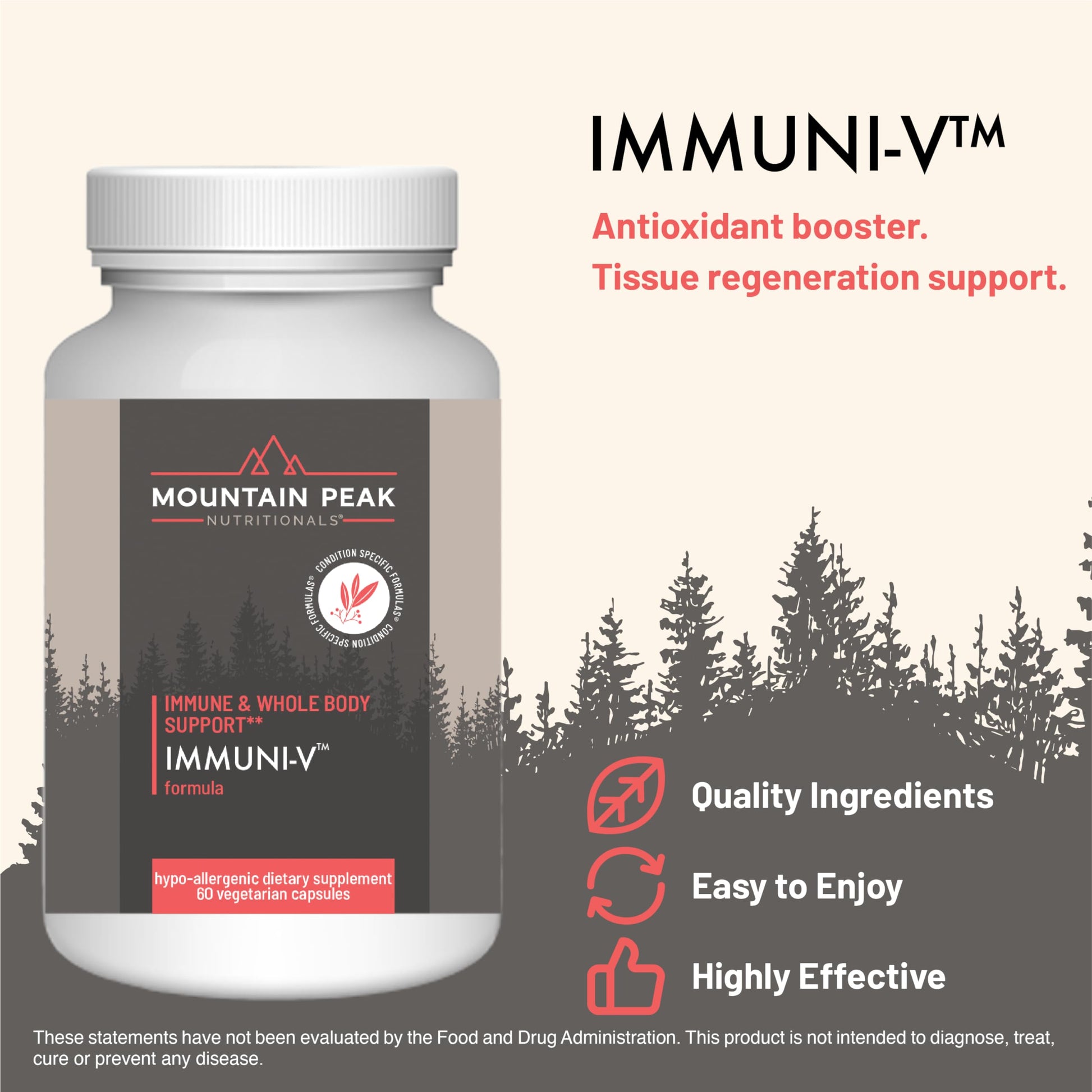 Mountain Peak Nutritionals Immuni-V - Immune System & Whole Body Support Supplement - Natural Antioxidant Booster with Humic Acid, Olive Extract, & Elderberry (60 Vegetarian Capsules) Mountain Peak NutritionalsAu supplements