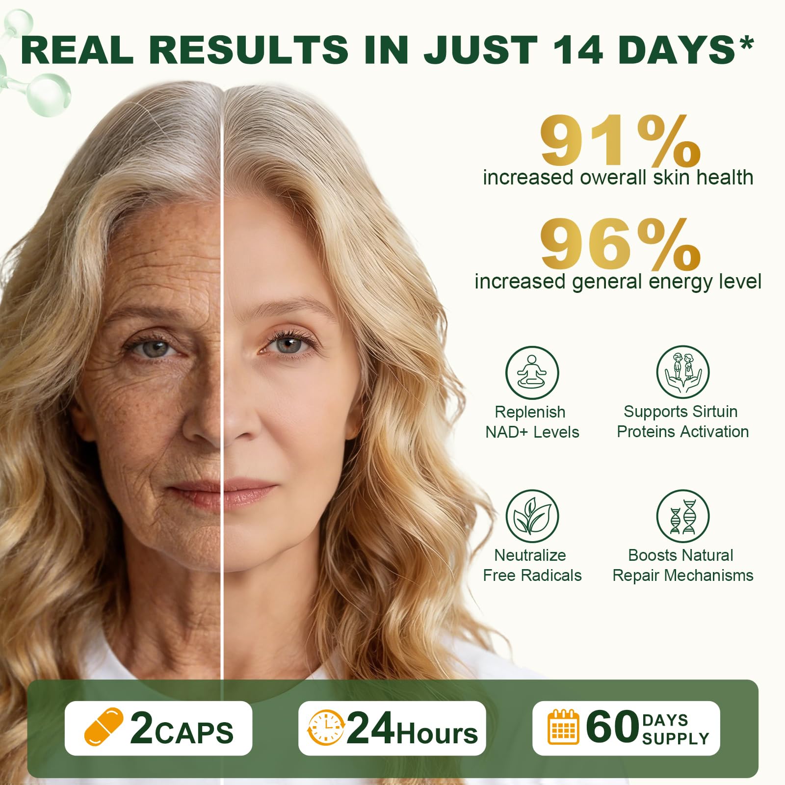BUIUYLT NAD+ Supplement 1500mg, NR NMN Replacement with Resveratrol, Urolithin A, CoQ10 & Quercetin for Cellular Energy, Healthy Aging & Stamina for Women & Men - 120 Capsules BUIUYLTAu supplements