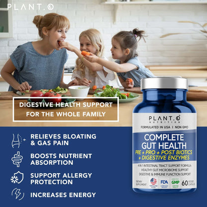 4-in-1 Prebiotic Probiotic & Postbiotic for Women & Men, Complete Gut & Digestive Support PLANT.O NUTRITIONUS supplements