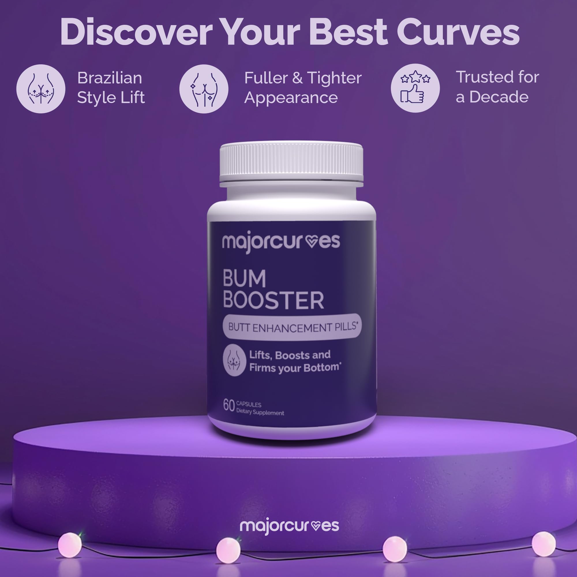 Major Curves Bum Booster Pills – Butt Enhancement for Women, Booty Growth Capsules for Bigger Bum, Curvier Hips and Glutes, Natural Brazilian Butt Lift Alternative with Fenugreek and Wild Yam Major CurvesAu supplements