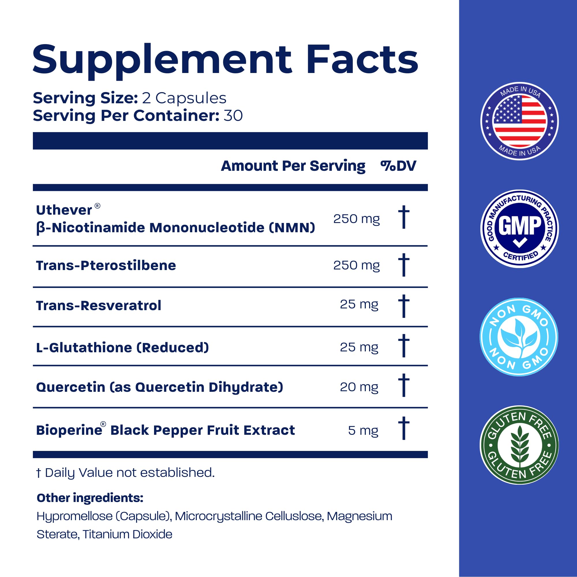 BONE SCIENCE Uthever NMN & Pterostilbene 6-in-1 Complex with Resveratrol, Glutathione & BioPerine - High Purity Stabilized NAD+ Precursor for Healthy Aging & Cellular Energy - 60 Vegetarian Capsules BONE SCIENCEAu supplements