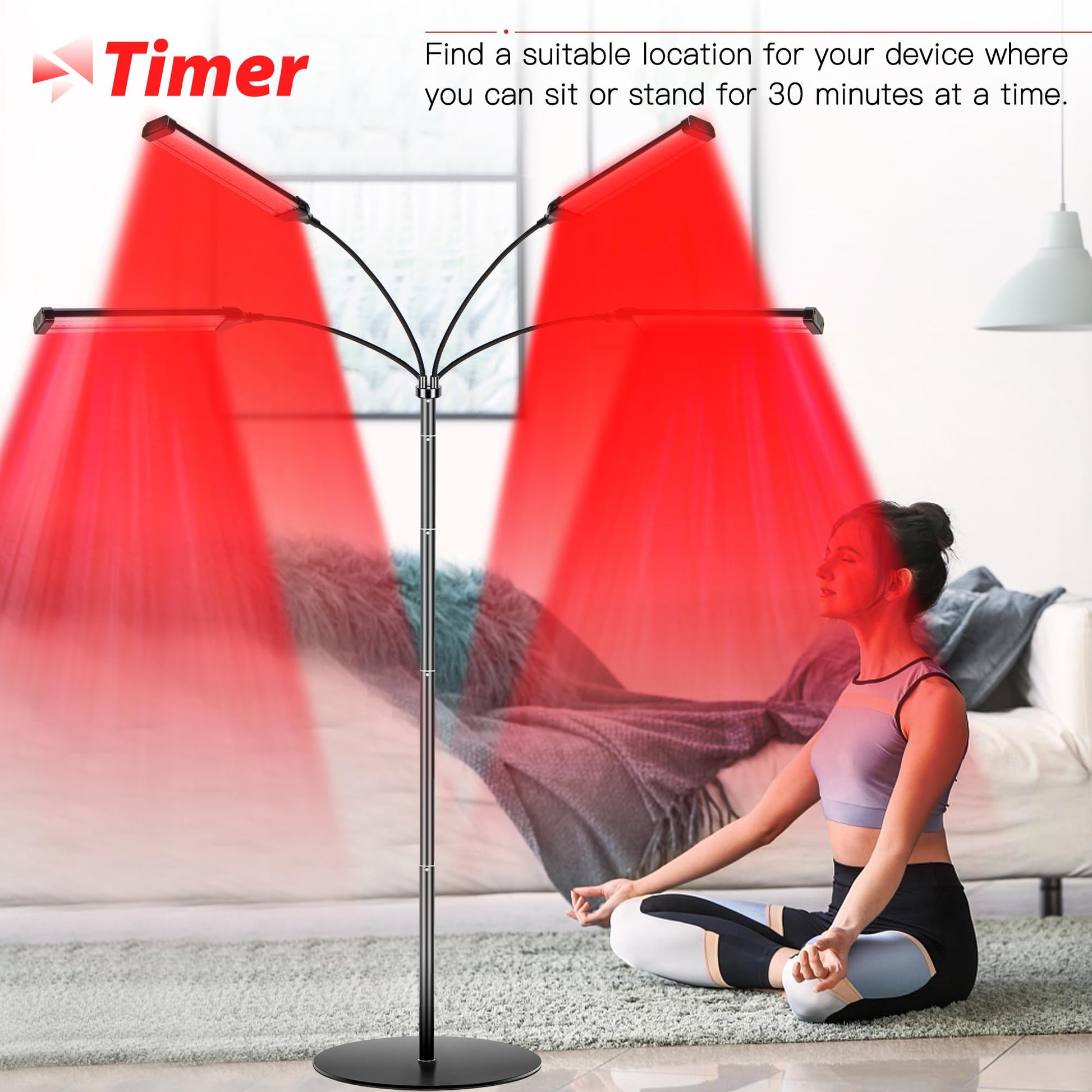 Dexnump Red Light Therapy for Face, 324 LEDs Red Light Therapy Lamp Height Free Adjustment Infrared DexnumpAu supplements
