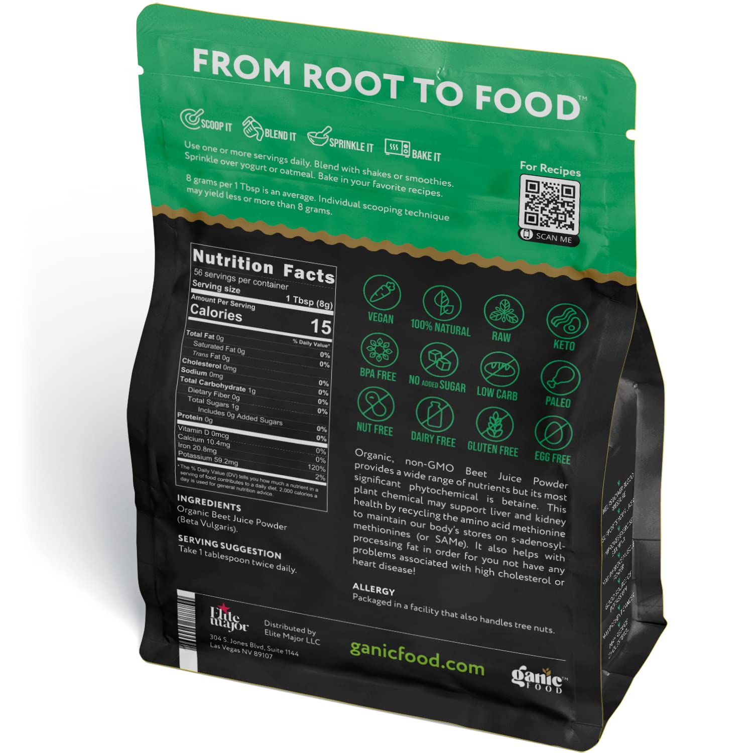Ganic Food Organic Beet Root Juice Powder, 16 Ounces Ganic FoodAu supplements