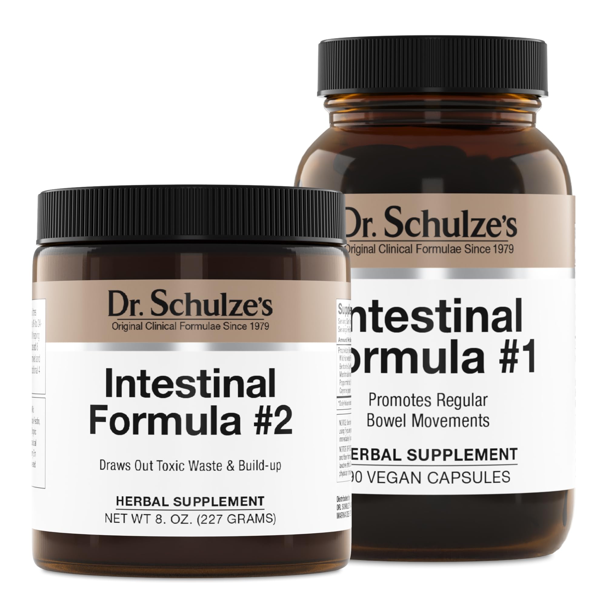 Dr. Schulze's Intestinal Formula #2 (8 Ounces) and Intestinal Formula #1 Capsules (90 Capsules) - Organic Herbal Supplements Dr. Schulze'sAu supplements