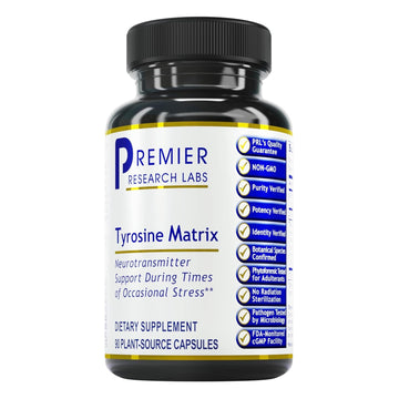 Premier Research Labs Tyrosine Matrix - L Tyrosine Supplement, L-tyrosine 944mg Capsules for Adults, Amino Acid Pills with Red Algae & Rhodiola Rosea - 90 Vegetarian Capsules Premier Research LabsAu supplements