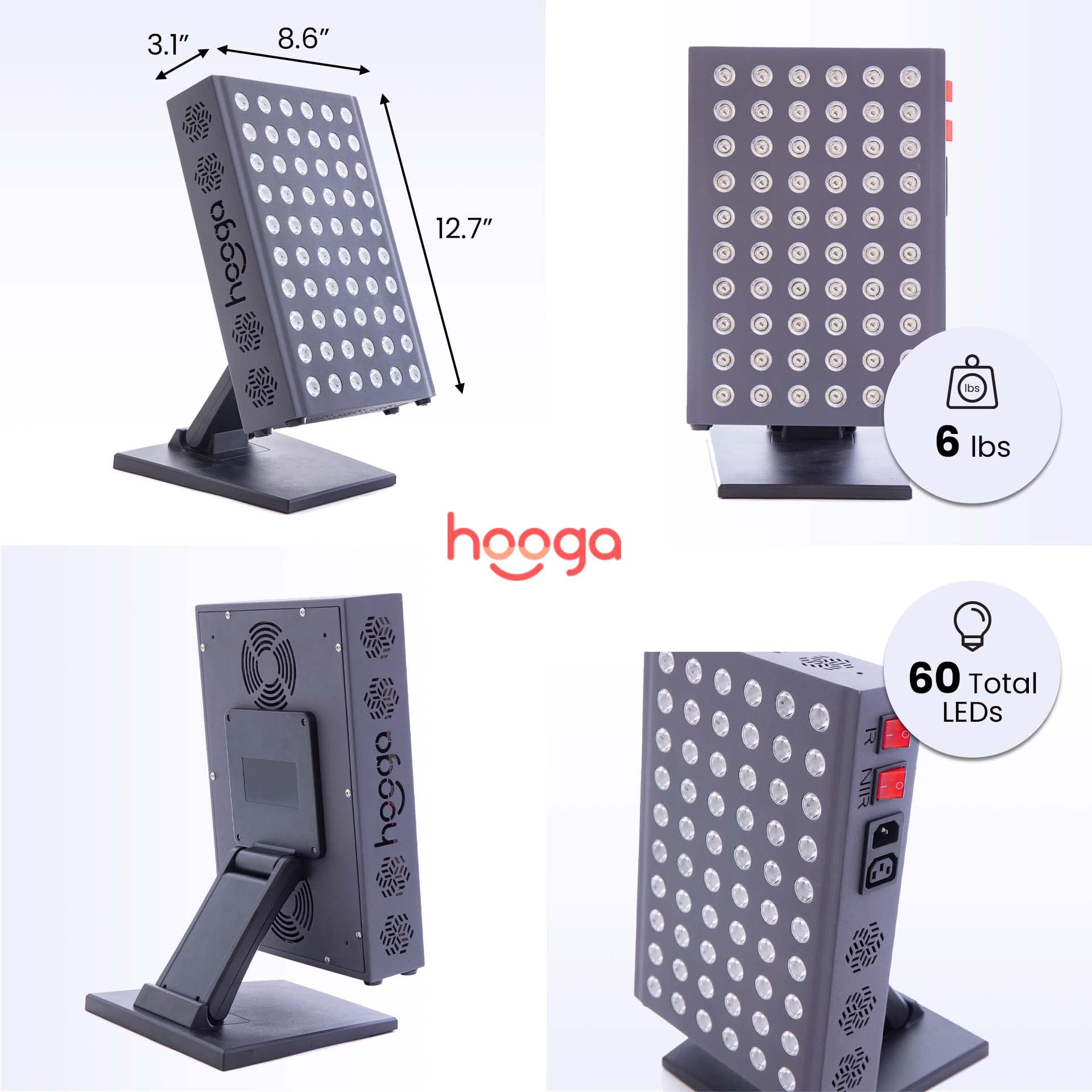 Hooga Red Light Therapy 660nm 850nm Red Near Infrared, Dual Chip Flicker Free LEDs, PRO Series hoogaAu supplements