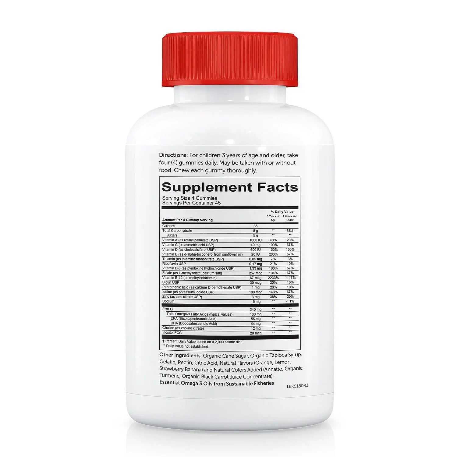 SmartyPants Kids Complete Daily Gummy Vitamins, Gluten Free, Multivitamin & Omega 3 Fish OilDHA/EPA Fatty Acids (180 Count) SmartyPantsAu supplements