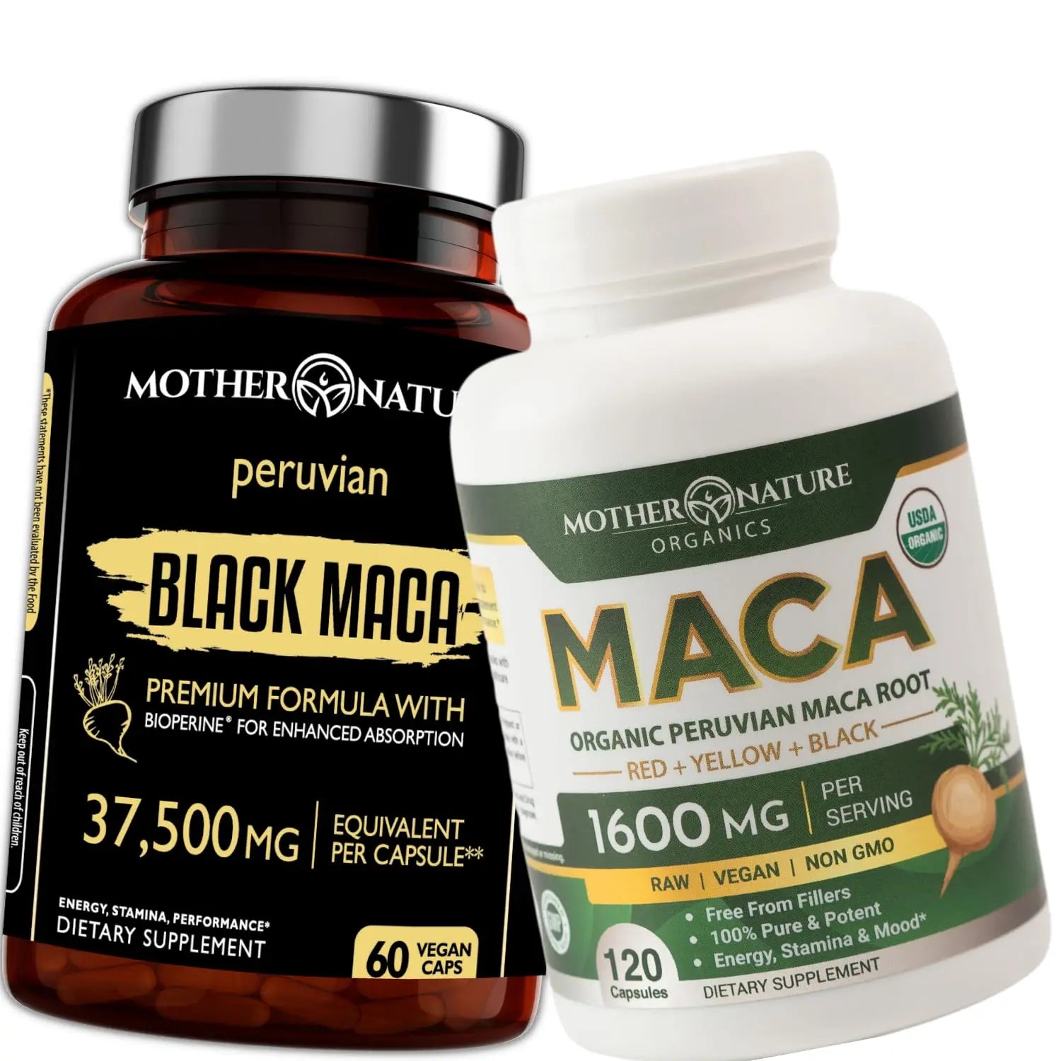 Powerful Maca Blend for Men – Black, Red & Yellow Maca Capsules | Supports Energy, Stamina & Endurance | Promotes Hormonal Balance & Vitality Mother Nature Organics Superfoods for Organic Livingnz supplements