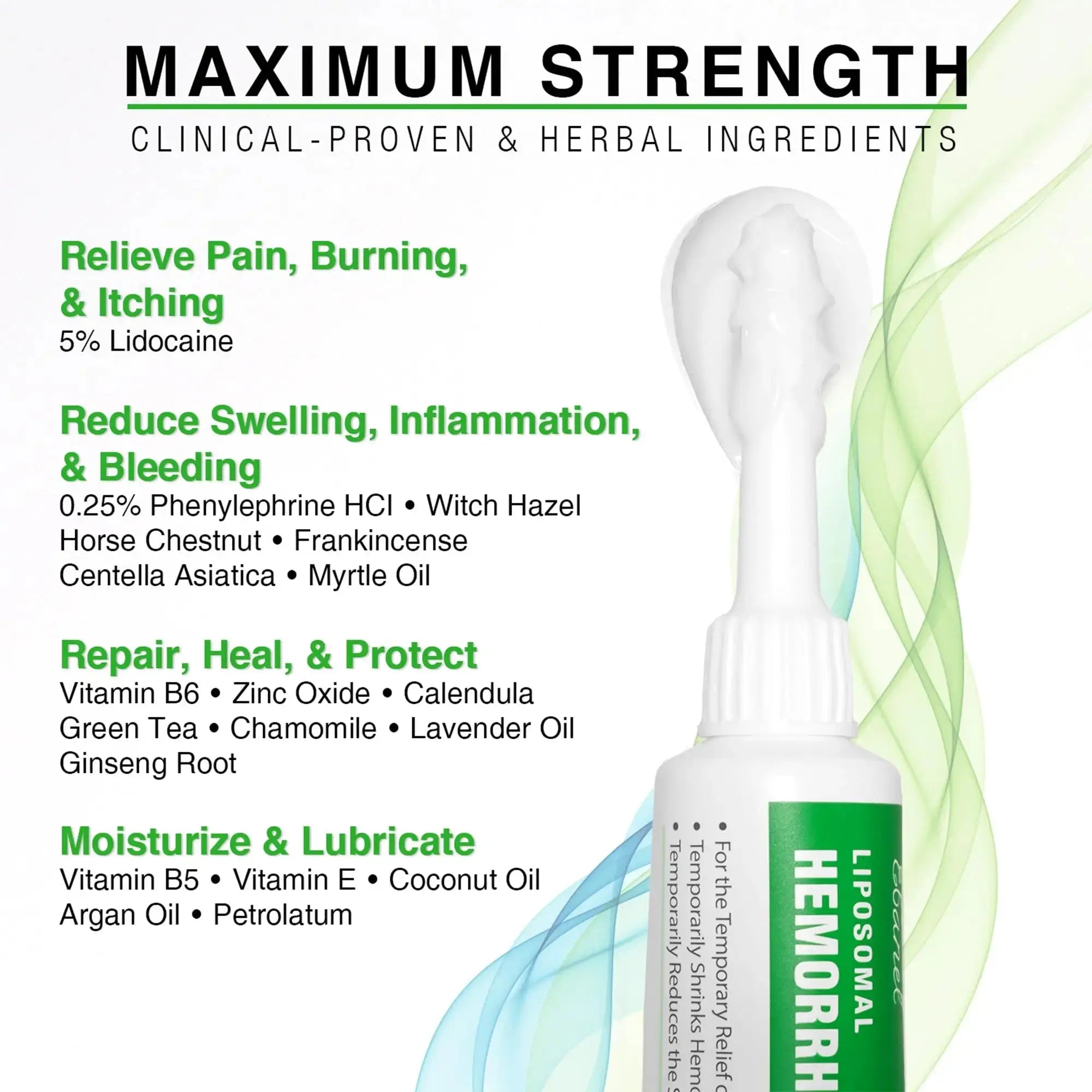 Ebanel 5% Lidocaine Hemorrhoid Treatment Cream with Witch Hazel, Phenylephrine, Horse Chestnut, Vitamin B6, Zinc Oxide, External and Internal Hemorrhoids Treatment Burn Itch Pain Relief Anal Cream EbanelAu supplements