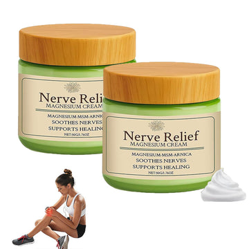 Total Relief Magnesium Cream for Nerve Relief with MSM & Arnica — Soothing Topical Support for Neuropathy & Muscle Relaxation — 2 Pack Value Set (3.52oz Total) GenericAu supplements