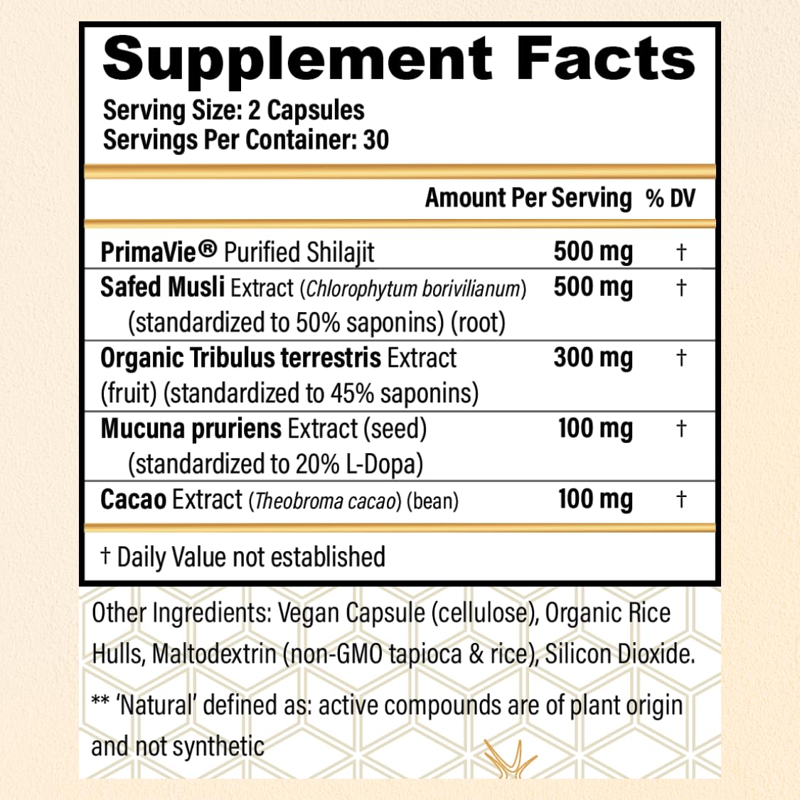 CHOQ Daily with 500mg PrimaVie Shilajit, Safed Musli, Tribulus - Natural Energy, Libido & Muscle Support - Daily Supplement for Men, 60 Vegan Capsules CHOQAu supplements