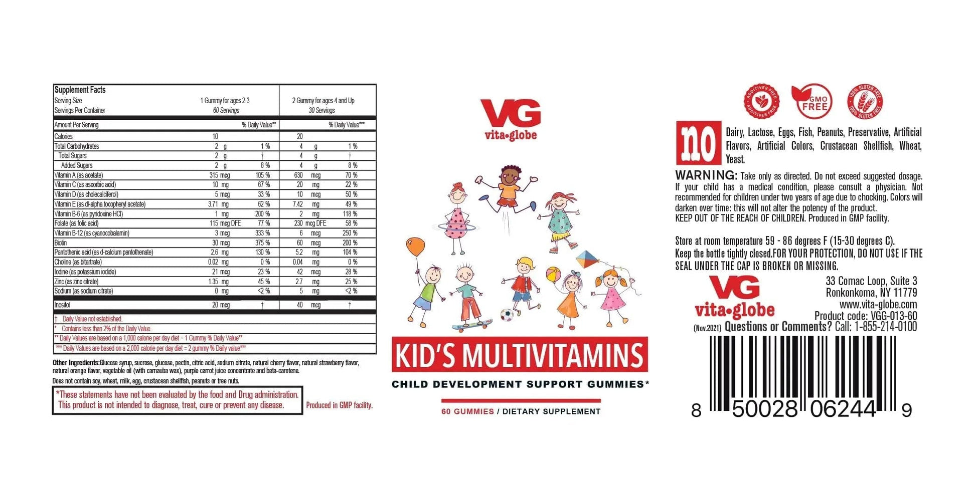 VITA GLOBE Kids Complete Multivitamin Gummies – with Vitamins A, C, D, E, B6 & B12 | Daily Immune, Growth & Wellness Support | VITA GLOBEAu supplements
