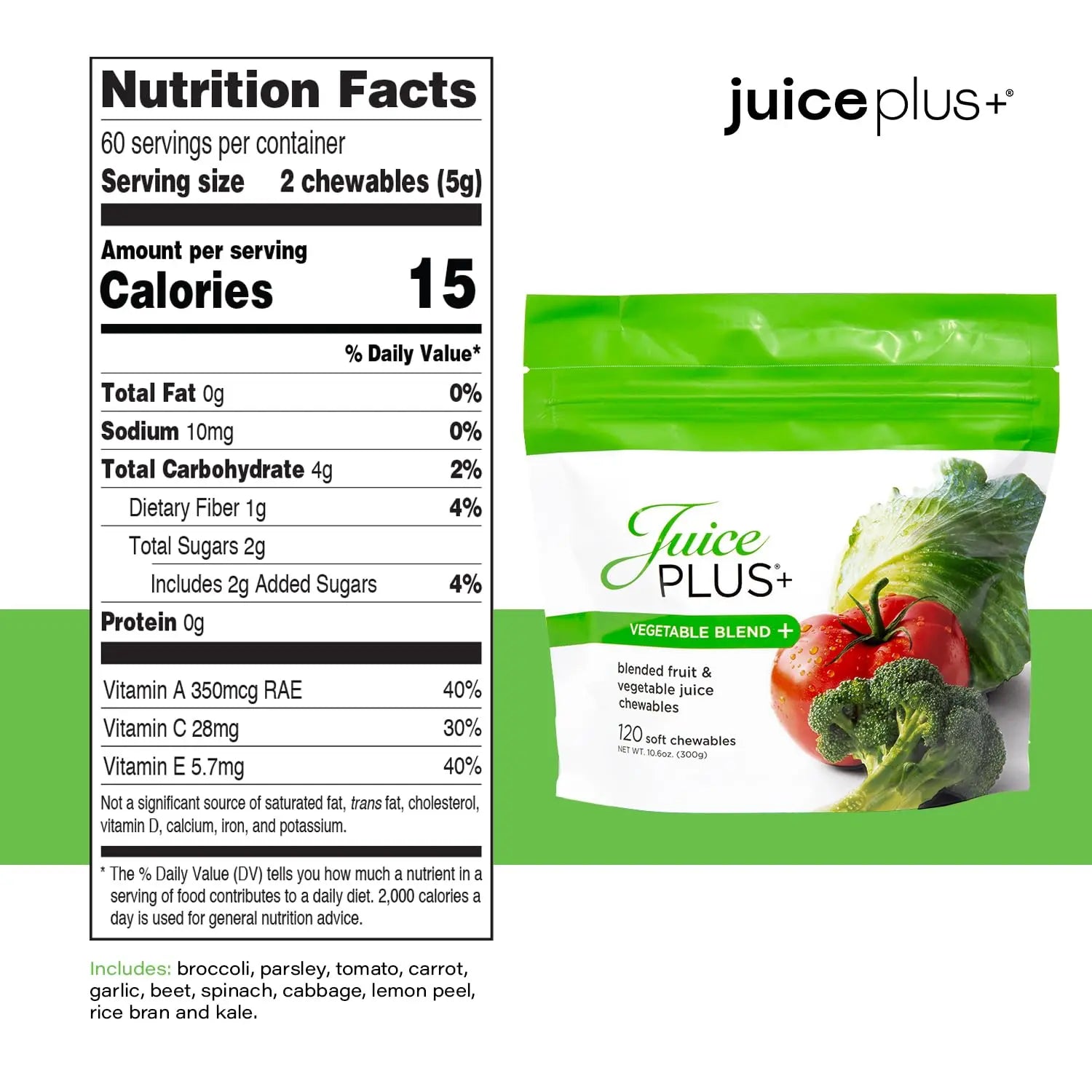 JuicePlus+ Vegetable Blend Soft Chews (Chewables) - Delicious Vegan Gummies with 11 Nutrient-Rich Vegetables for Daily Wellness! Juice Plus+Au supplements