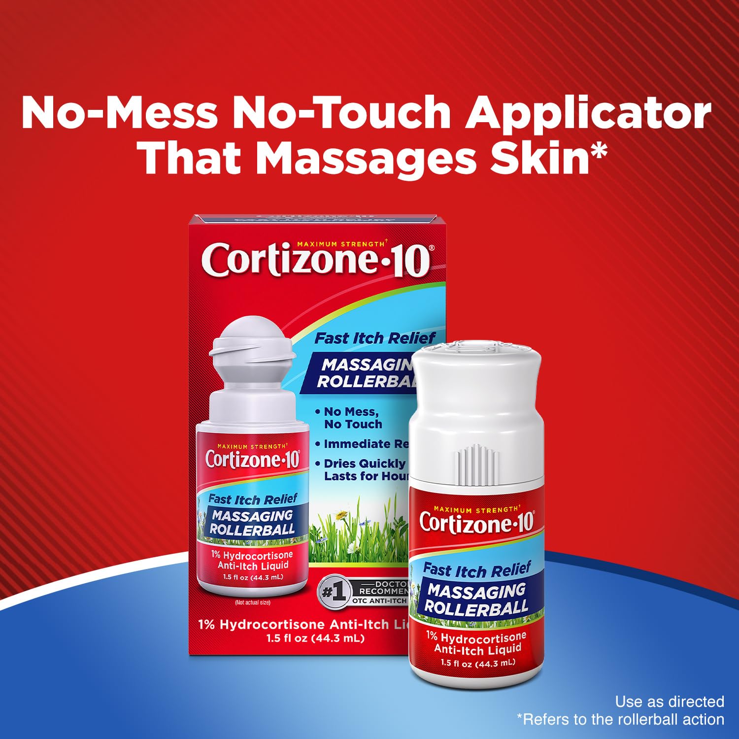 Cortizone-10 Maximum Strength Itch Relief Massaging Rollerball, 1% Hydrocortisone, Fast-Acting, Anti-Itch Liquid for Bug Bites, Rash, Eczema, Psoriasis, Poison Ivy, Oak, Sumac, 1.5 fl. oz Cortizone 10Au supplements