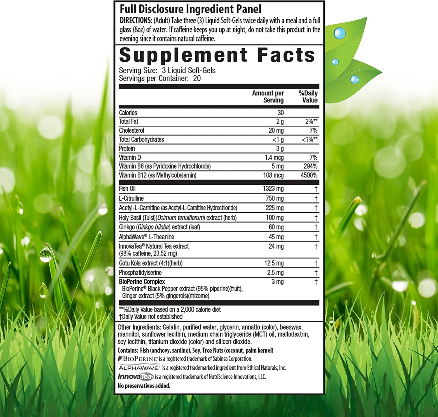 Irwin Naturals Brain Awake Max3 + Nitric Oxide Booster 60 Count with Pill Case Irwin NaturalsAu supplements