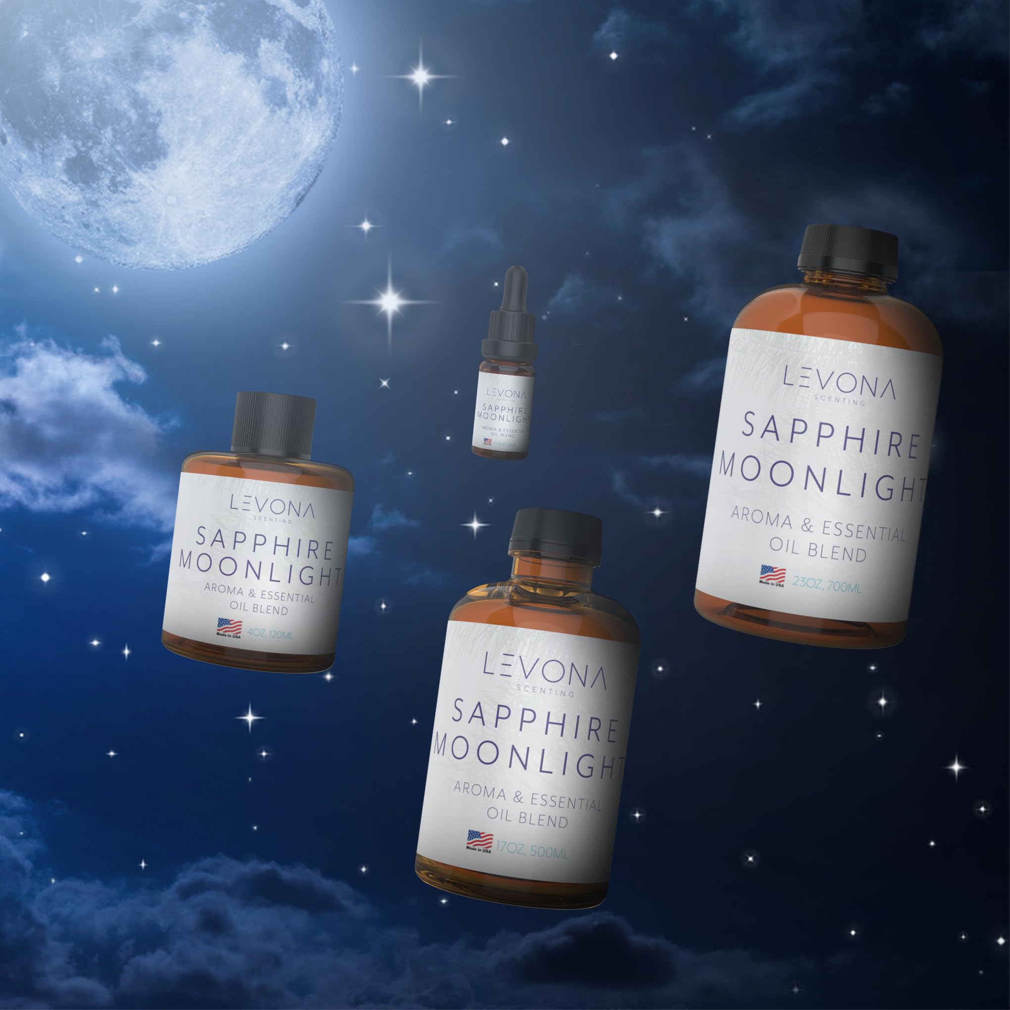 Levona Scent Pure Essential Oils For Diffusers For Home, Hotel & Office - Sapphire Moonlight Essential Oil LEVONA SCENTAu supplements