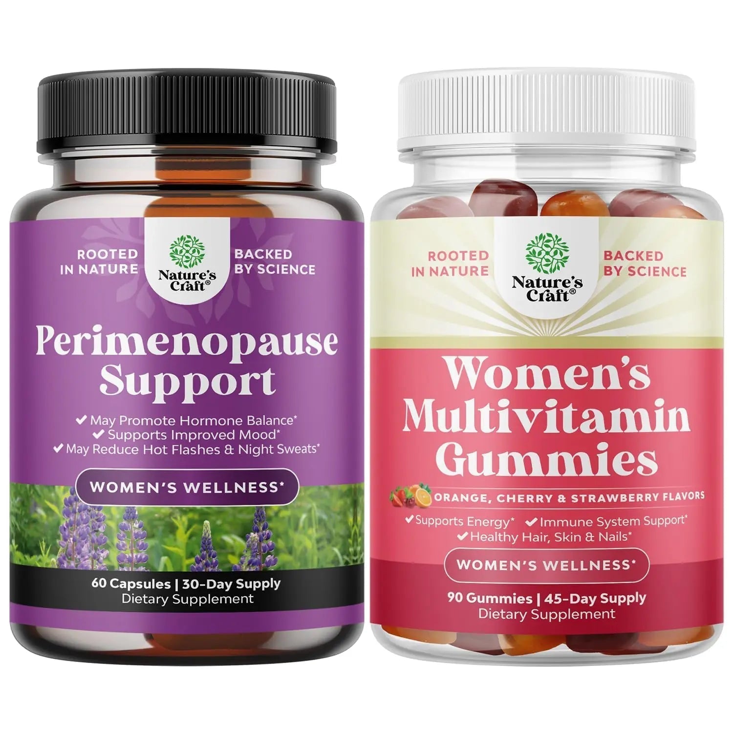 Bundle of Perimenopause Supplement with Maca Root Vitex Berry Black Cohosh for Hot Flashes Night Sweats Hormone Balance Natures CraftAu supplements