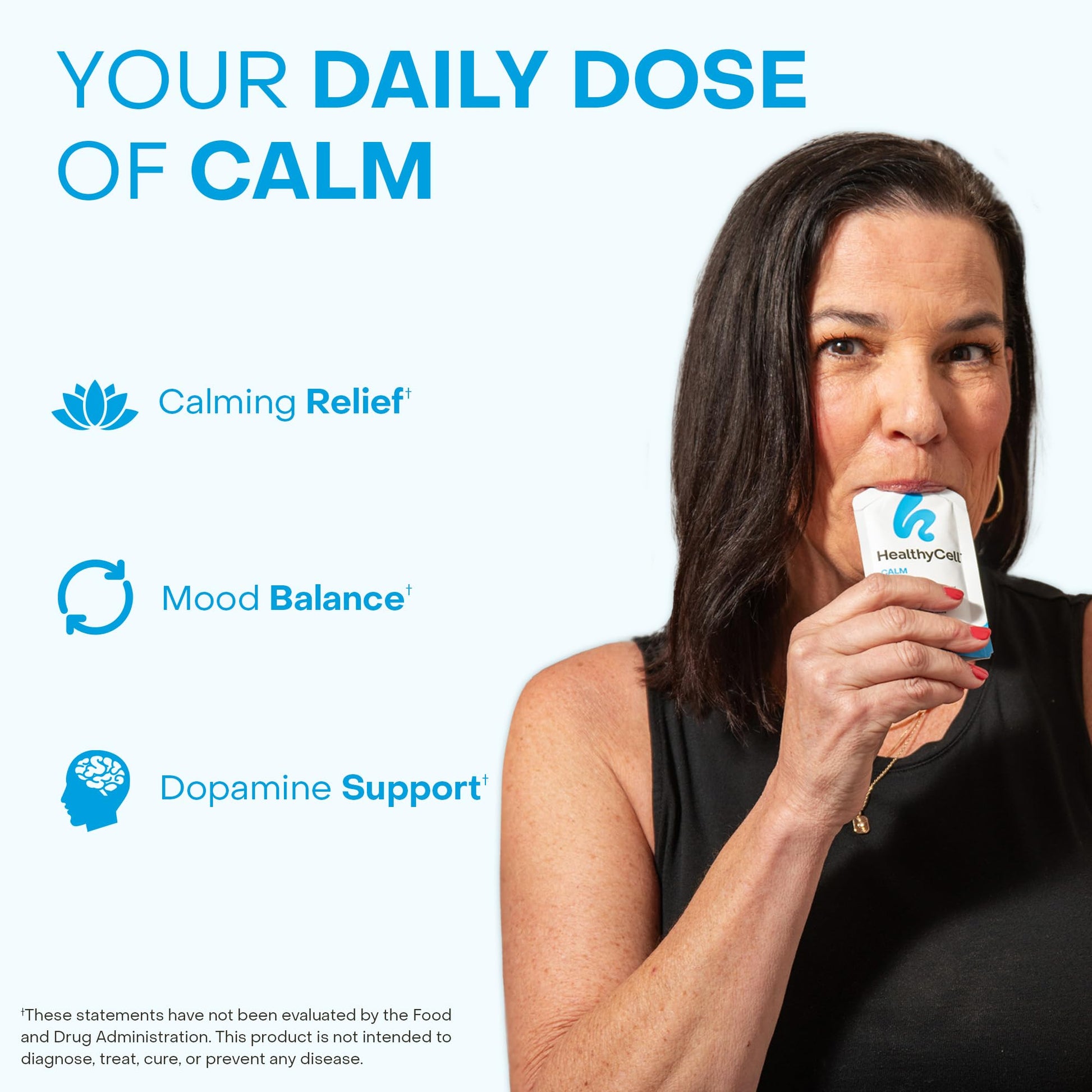 Healthycell Calm Mood Daily Liquid Supplement - Cortisol Manager & Mood Support Supplement for Stress with Ashwagandha, L-Theanine, Magnesium, 5-HTP, GABA & Saffron - 30 Gel Packs HealthycellAu supplements