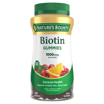 Nature's Bounty Biotin Gummy, Vitamin Supplement, Supports Healthy Hair, Skin, and Nails, Fruit Flavored Gummies, 1000 mcg, 110 Count Nature's BountyAu supplements