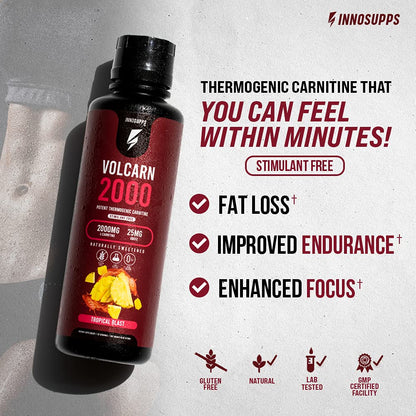 InnoSupps Volcarn 2000 - Advanced Fat Burning Liquid | L-Carnitine,GBEEC, Boost Energy InnoSuppsUS supplements