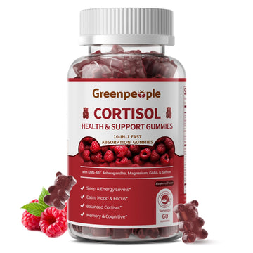 GREENPEOPLE Cortisol Supplements for Women & Men - Cortisol Reducer Detox Manager w/KSM-66 Ashwagandha/Magnesium/L-theanine/GABA/Vitamin B6 for Mood/Sleep/Stress Relief 60 CT Raspberry Flavor Gummies GREENPEOPLEAu supplements