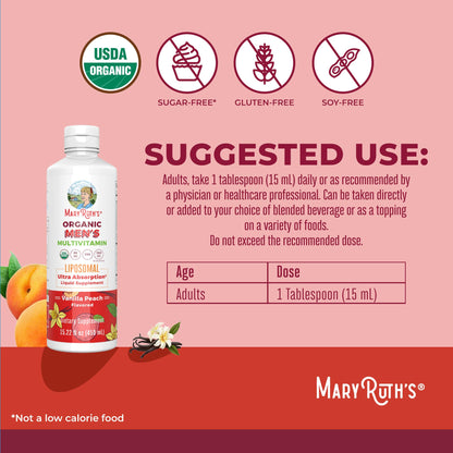 MaryRuth Organics Multivitamin for men | Sugar Free mens Multivitamin | Liquid Vitamins for men | Immune Support Supplement | Cognitive Health & Overall Wellness | Vegan | Non-GMO | 15.22 Fl Oz MARYRUTH'SUS supplements