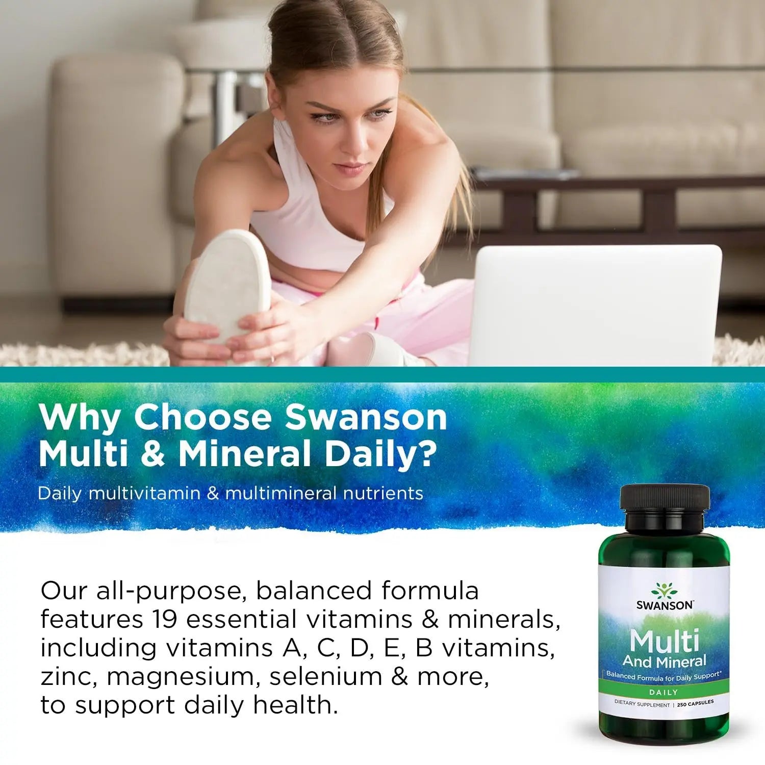 Swanson Multi and Mineral Daily Men's Women's Multivitamin Multimineral Health Supplement 250 Capsules (Caps) SwansonAu supplements