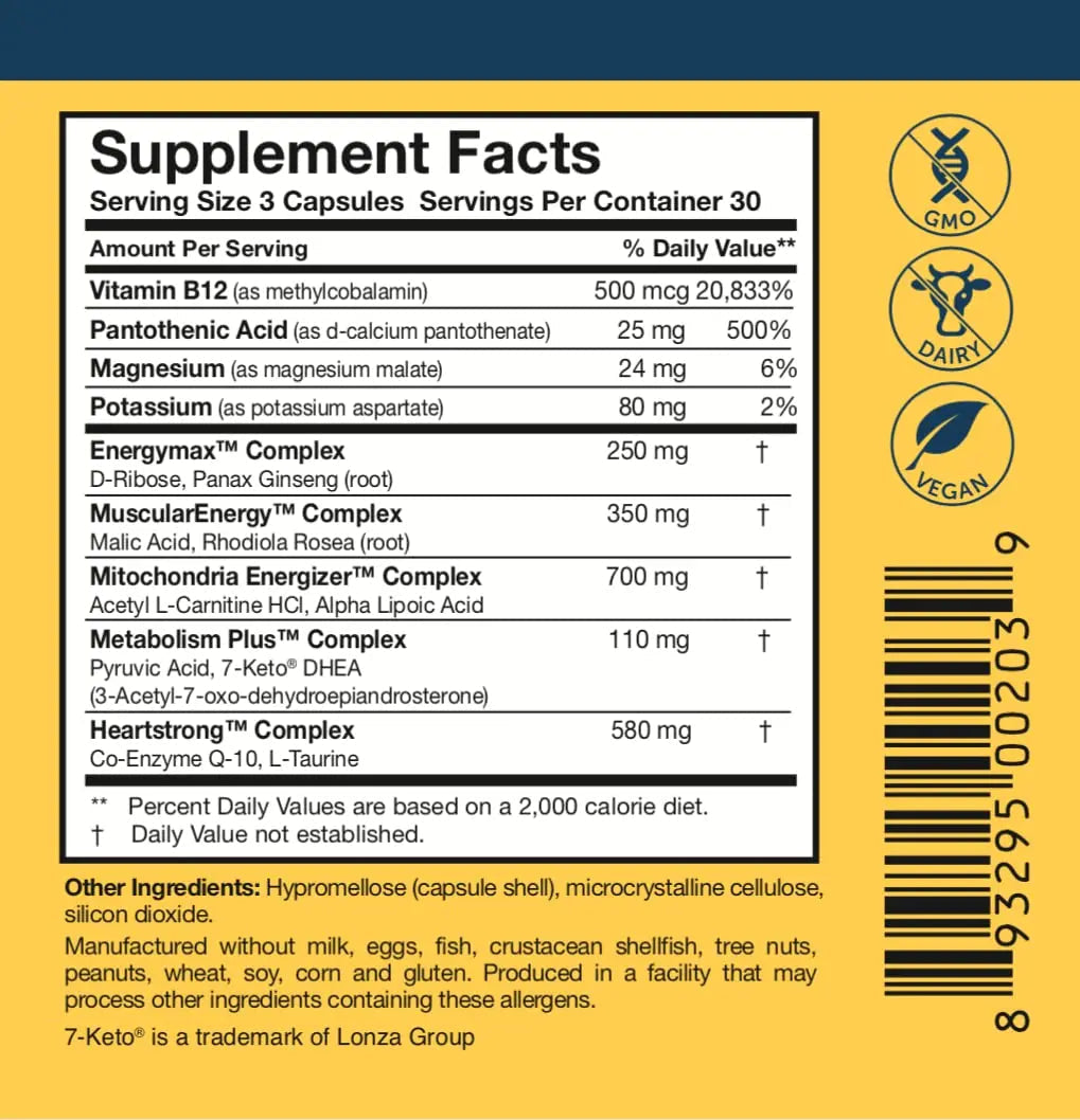 Researched Nutritionals Mens & Womens Vitamins - Optimized Energy Duo - Adrenal Support & Mitochondrial Supplements Researched NutritionalsAu supplements