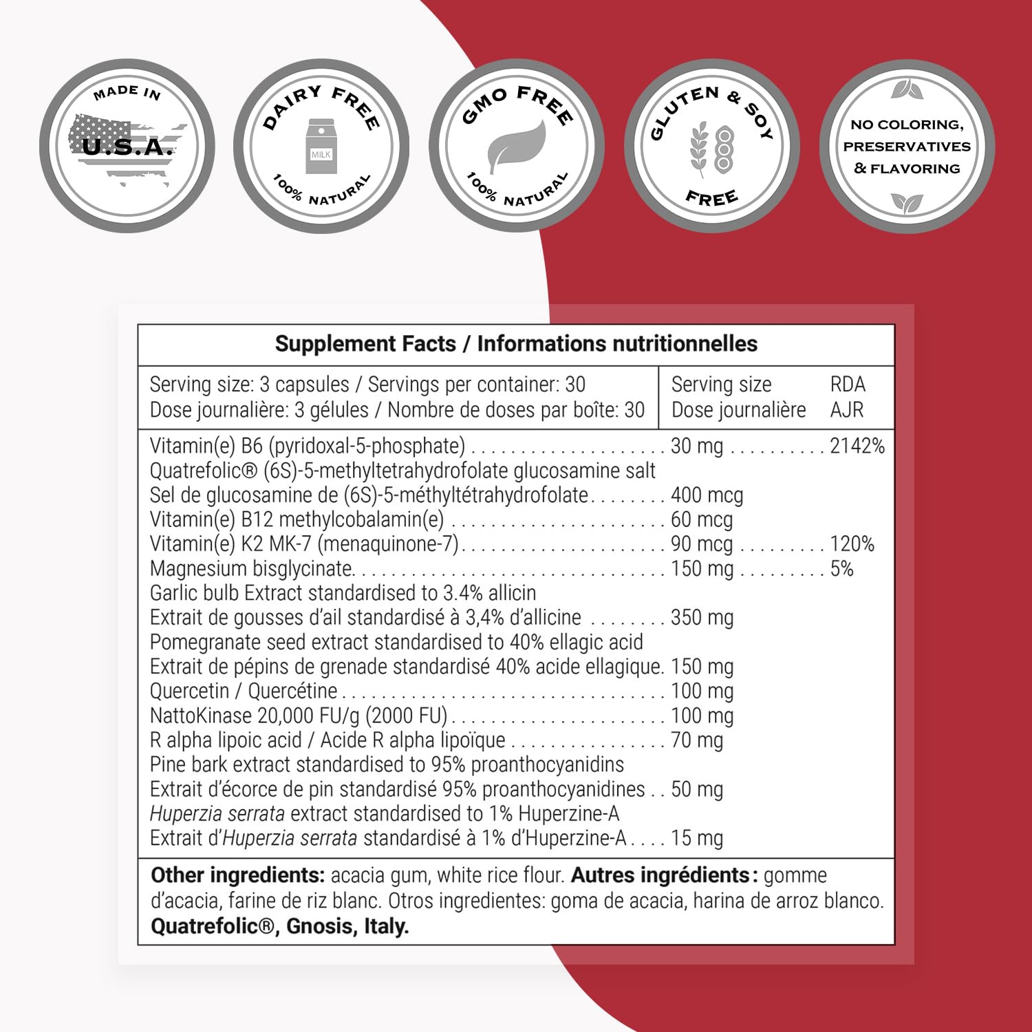 Supersmart - Triple Protect Supplement - Combines the Most Widely-Studied Natural Compounds - May Support Healthy Heart | Non-GMO & Gluten Free - 90 Vegetarian Capsules SupersmartAu supplements