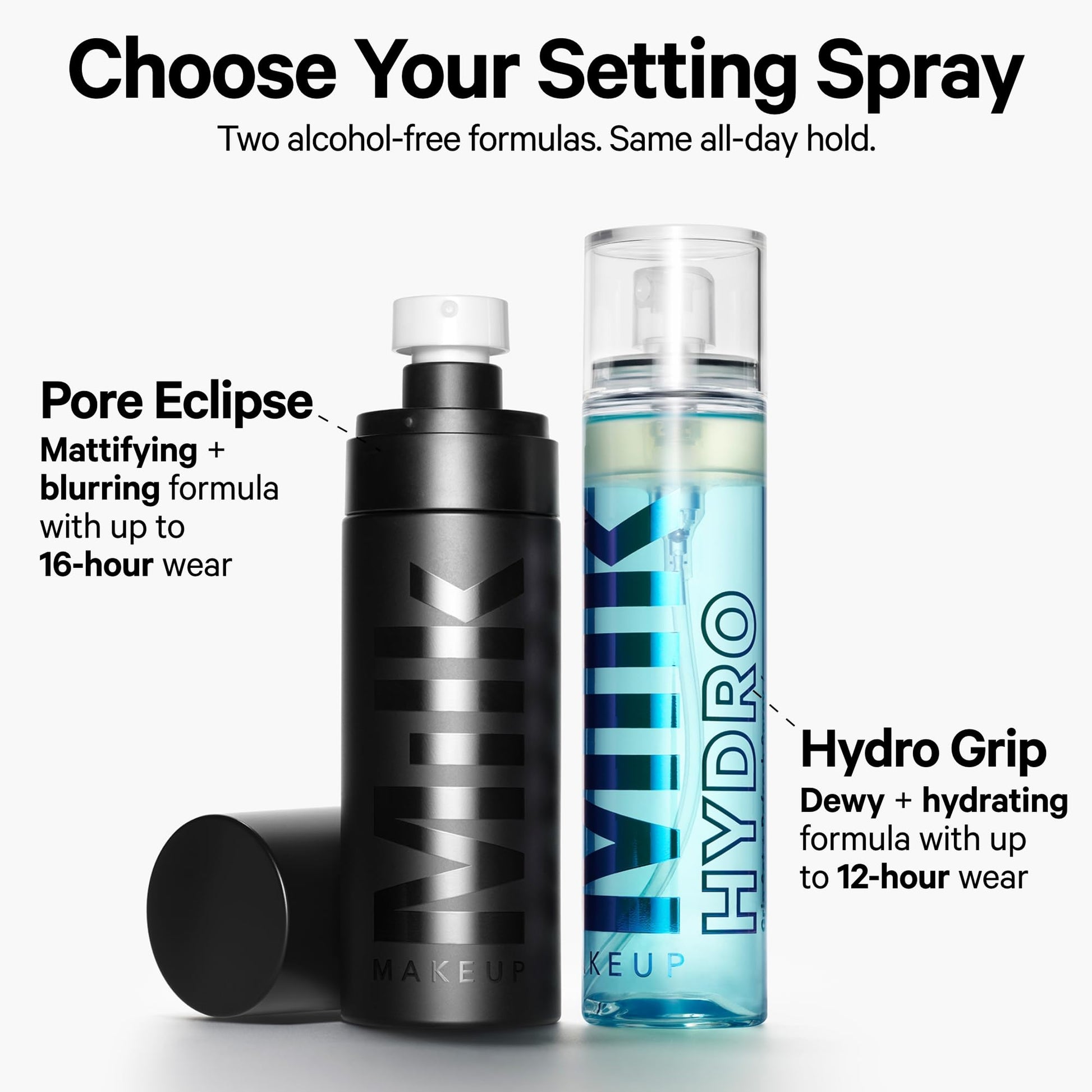 Milk Makeup Hydro Grip Set + Refresh Spray with Hyaluronic Acid – Sets Makeup + Hydrates Skin for Up to 12 Hours – Long-Lasting, Alcohol-Free Facial Mist for Dewy, Radiant Skin – 1.69 oz Milk MakeupAu supplements