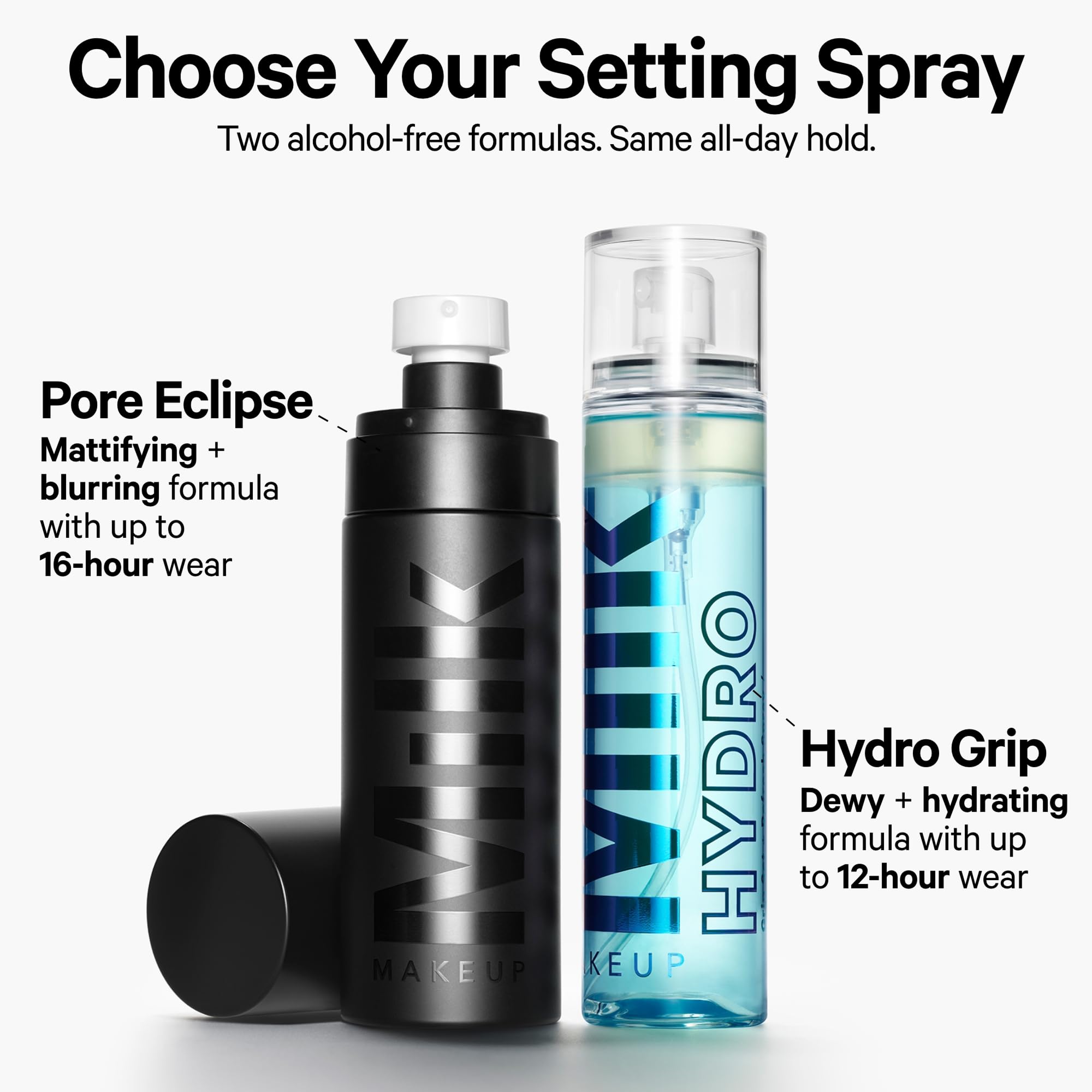 Milk Makeup Hydro Grip Set + Refresh Spray with Hyaluronic Acid – Sets Makeup + Hydrates Skin for Up to 12 Hours – Long-Lasting, Alcohol-Free Facial Mist for Dewy, Radiant Skin – 1.69 oz Milk MakeupAu supplements