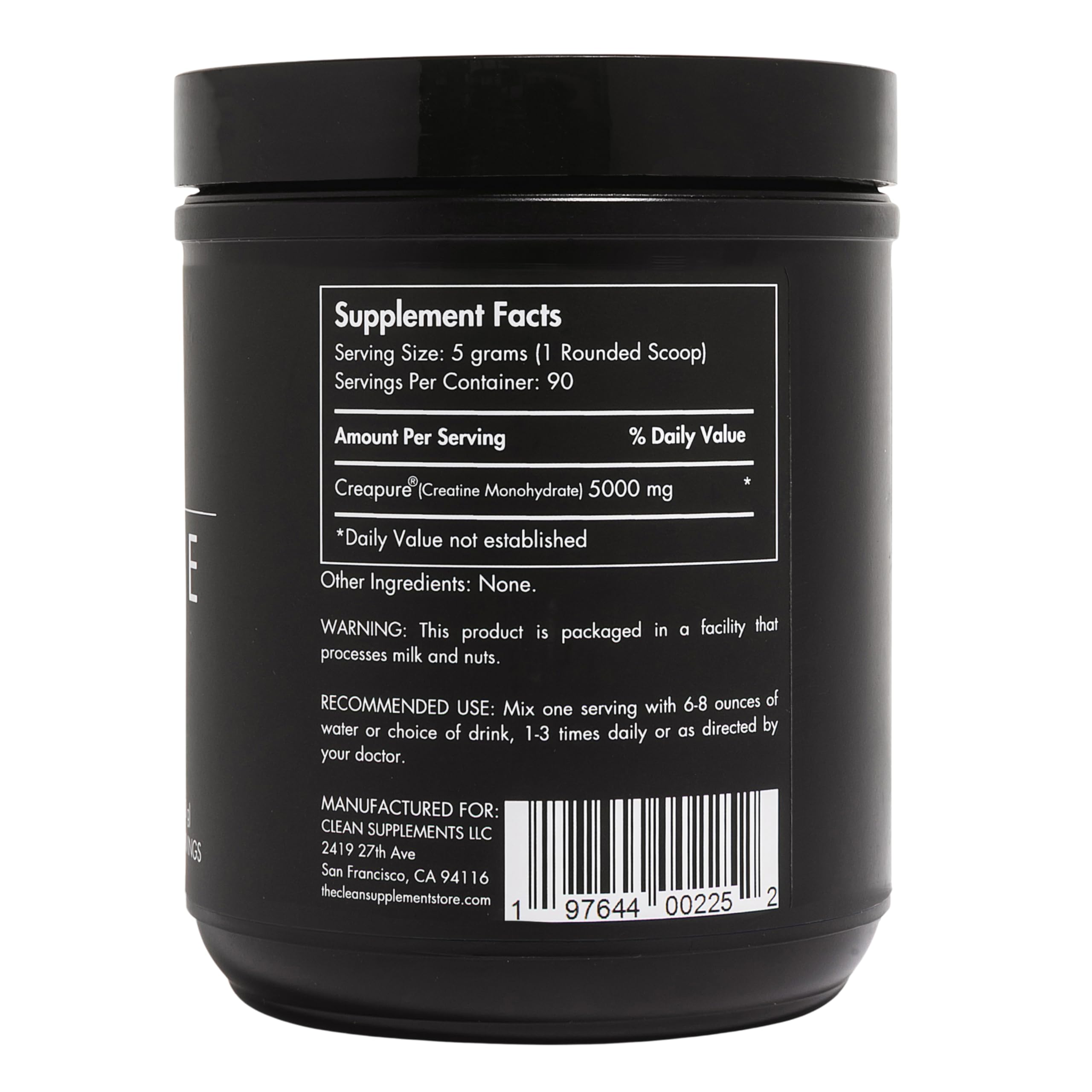 CLEAN Creatine - 100% Creapure® Creatine Monohydrate Powder for Muscle Health, Performance and Cognitive Support | 3rd Party Certified by NSF | 90 Servings | Unflavored | Vegan, Keto, and Gluten-Free CLEANAu supplements