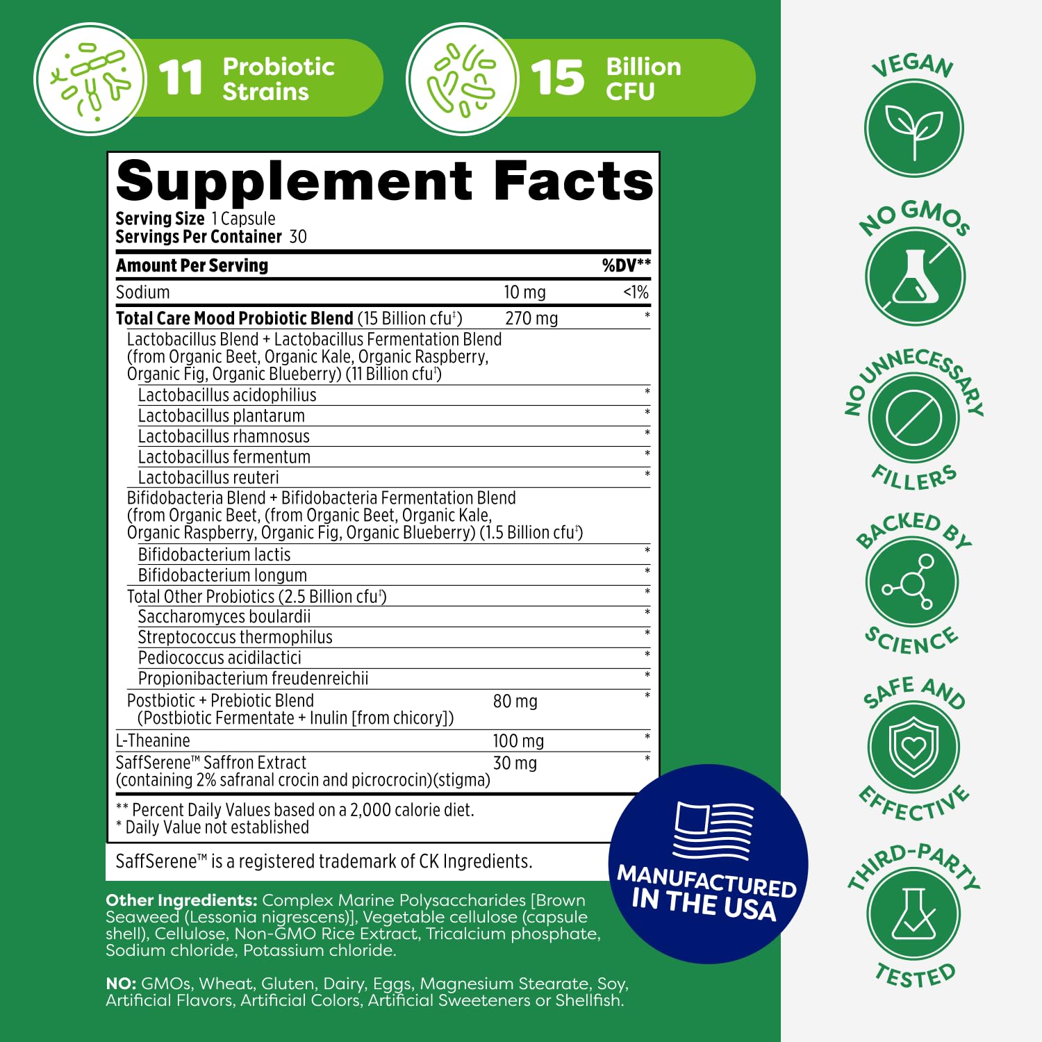 Probulin Mood Probiotics for Women with Saffron, L Theanine, Probiotic, Prebiotic, Postbiotic - Mood Support Supplement & Gut Support - Vegan, Non GMO, 30 Capsules ProbulinAu supplements