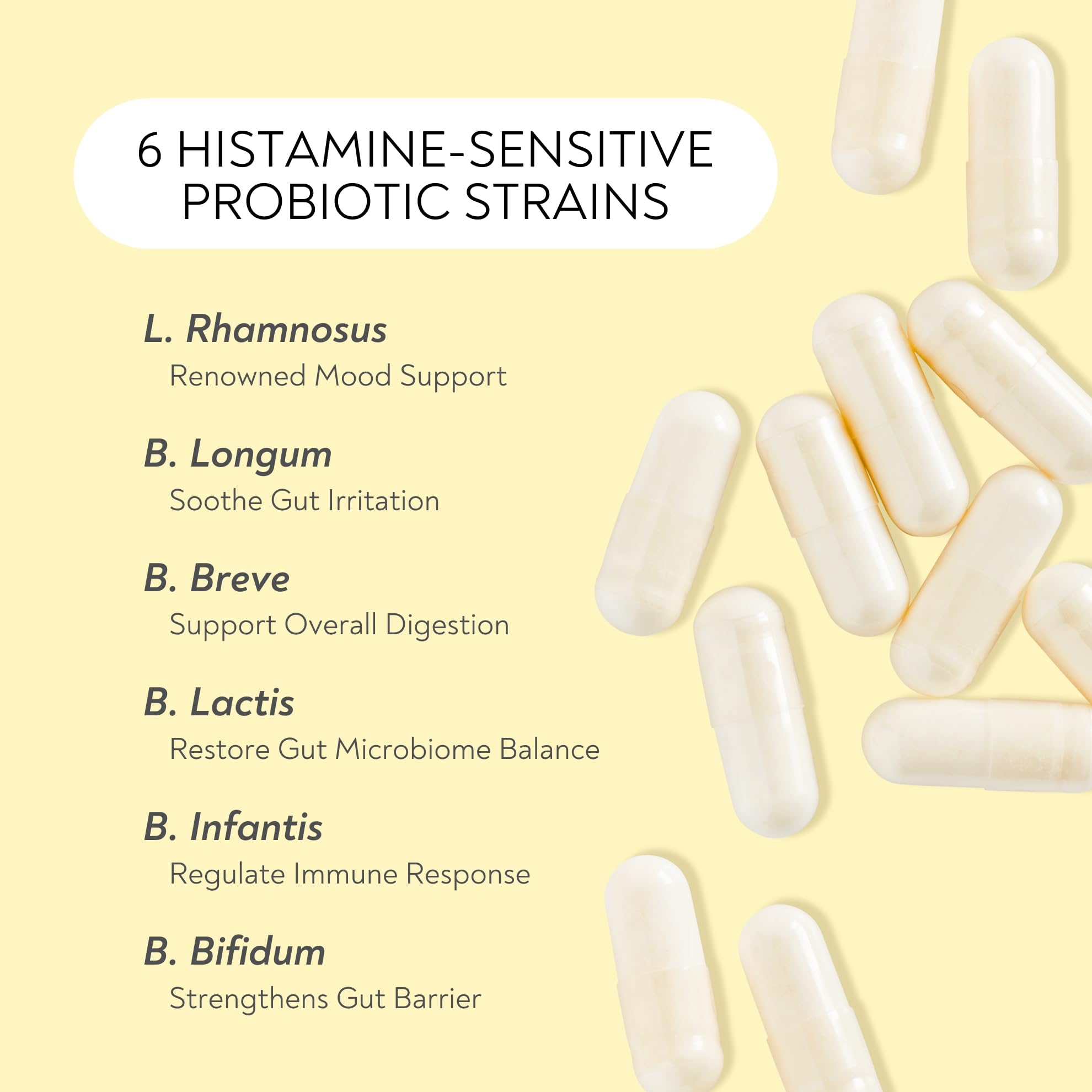 Probiotics - Mood Super Strains Probiotic - Naturally Supports Digestion & Mood - Histamine-Free Probiotics w/ L Rhamnosus GG, Shelf Stable Probiotic Supplement, 60 Day Supply, Non-GMO, VEGAN Lifted NaturalsAu supplements
