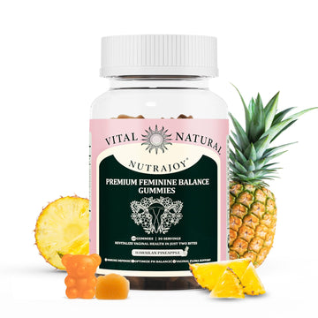 NUTRAJOY Premium Feminine Balance Gummies, for Women's Ph Health, Vaginal Wellness Support, Immune Support, Energy Support, Hawaiian Pineapple, Vegan Gluten-Free, 60 Gummies NUTRAJOYAu supplements