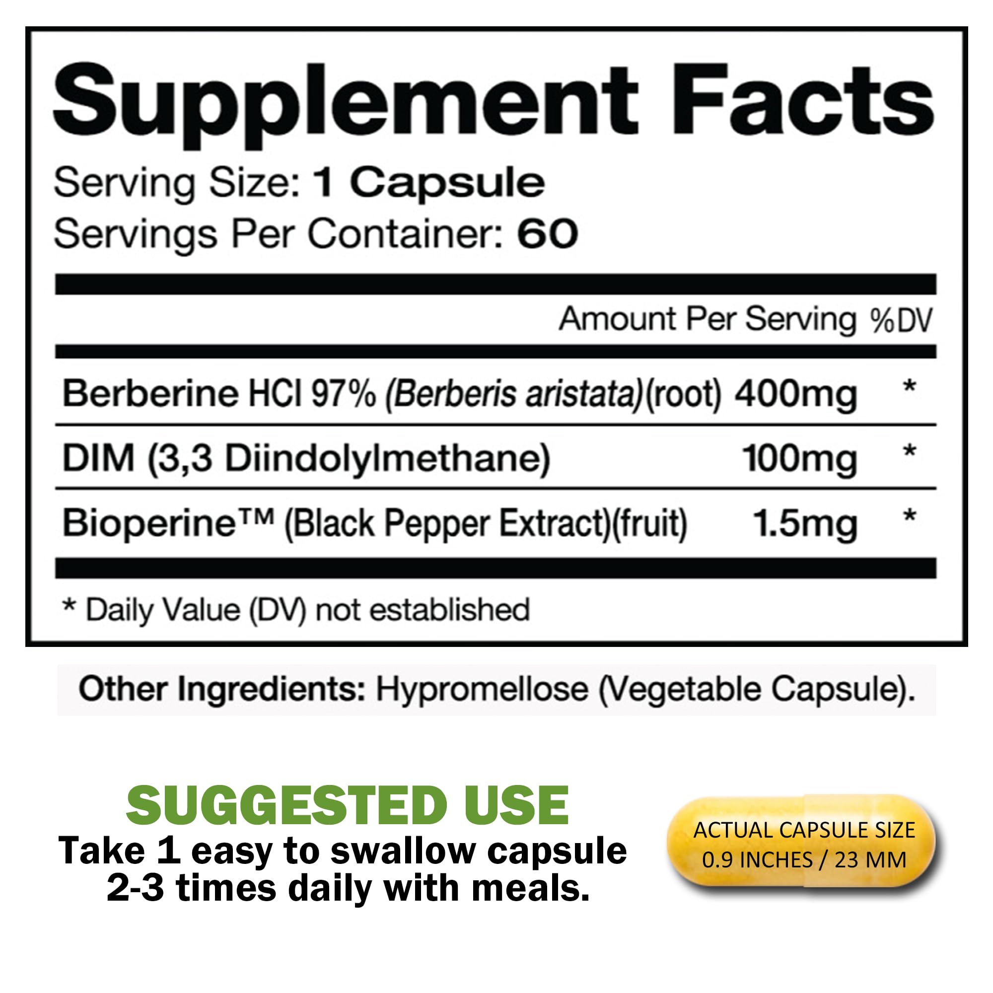 Dimberine - DIM & Berberine, High Purity Enhanced Absorption Formula - 60 Capsules DimberineAu supplements