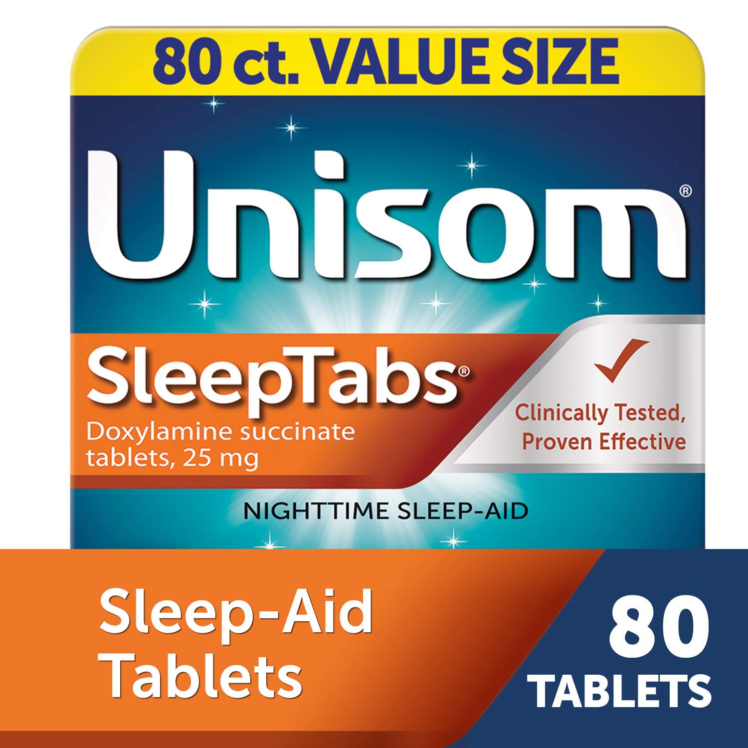 Unisom SleepTabs, Nighttime Sleep-aid, Doxylamine Succinate, 80 Tablets UnisomAu supplements