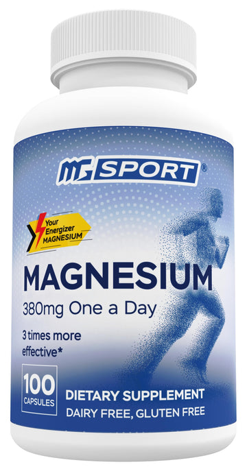MGSPORT Magnesium Supplement 380mg - High Absorption Magnesium Complex Formula with Vitamins B6, D, E - Supports Muscle Function and Sleep Quality - 100 Servings MgSportAu supplements
