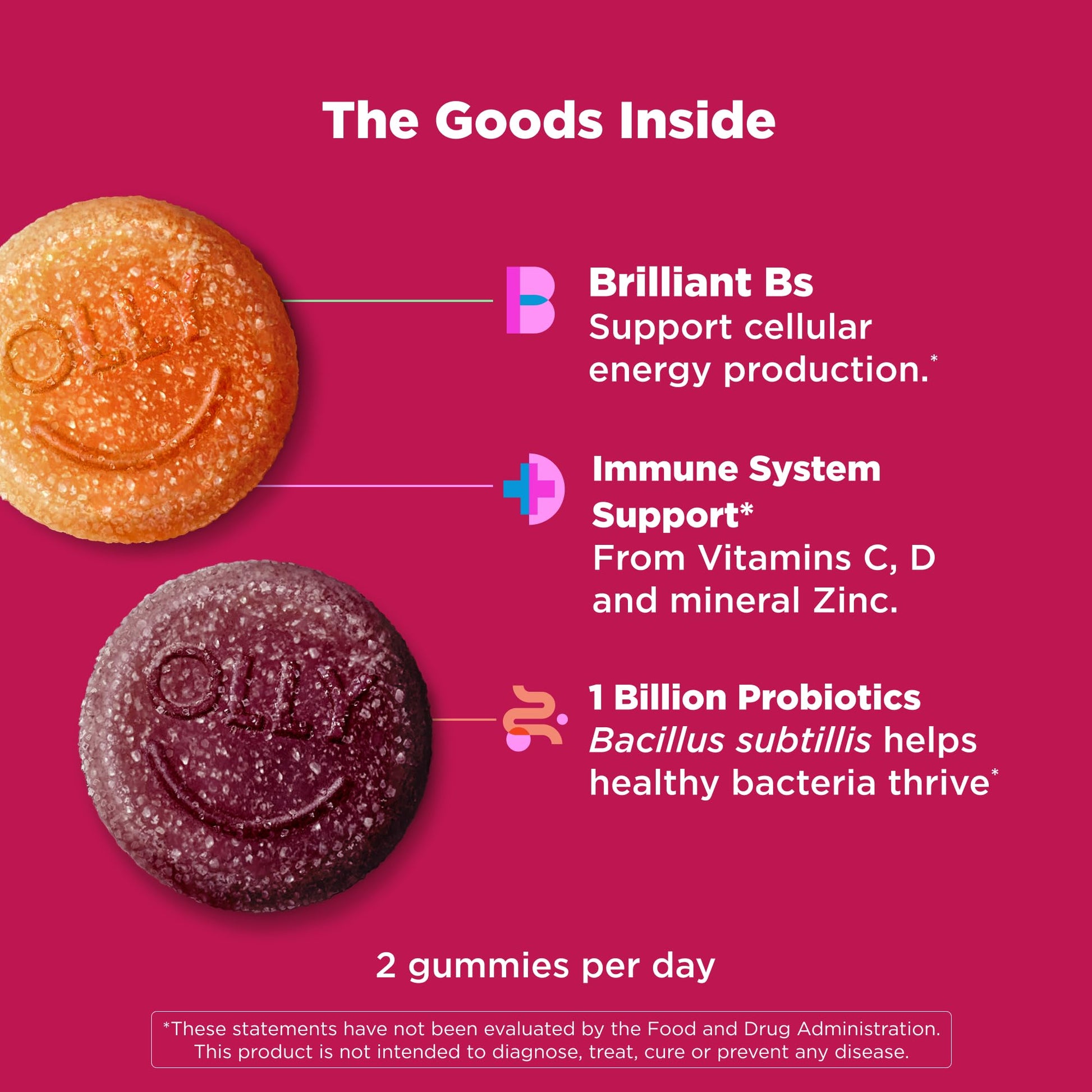 OLLY Multi + Probiotic Adult Multivitamin Gummy, 1 Billion CFUs, Digestive and Immune Support Chewable Supplement, Tropical Twist, 35 Day Supply - 70 Count OLLYAu supplements