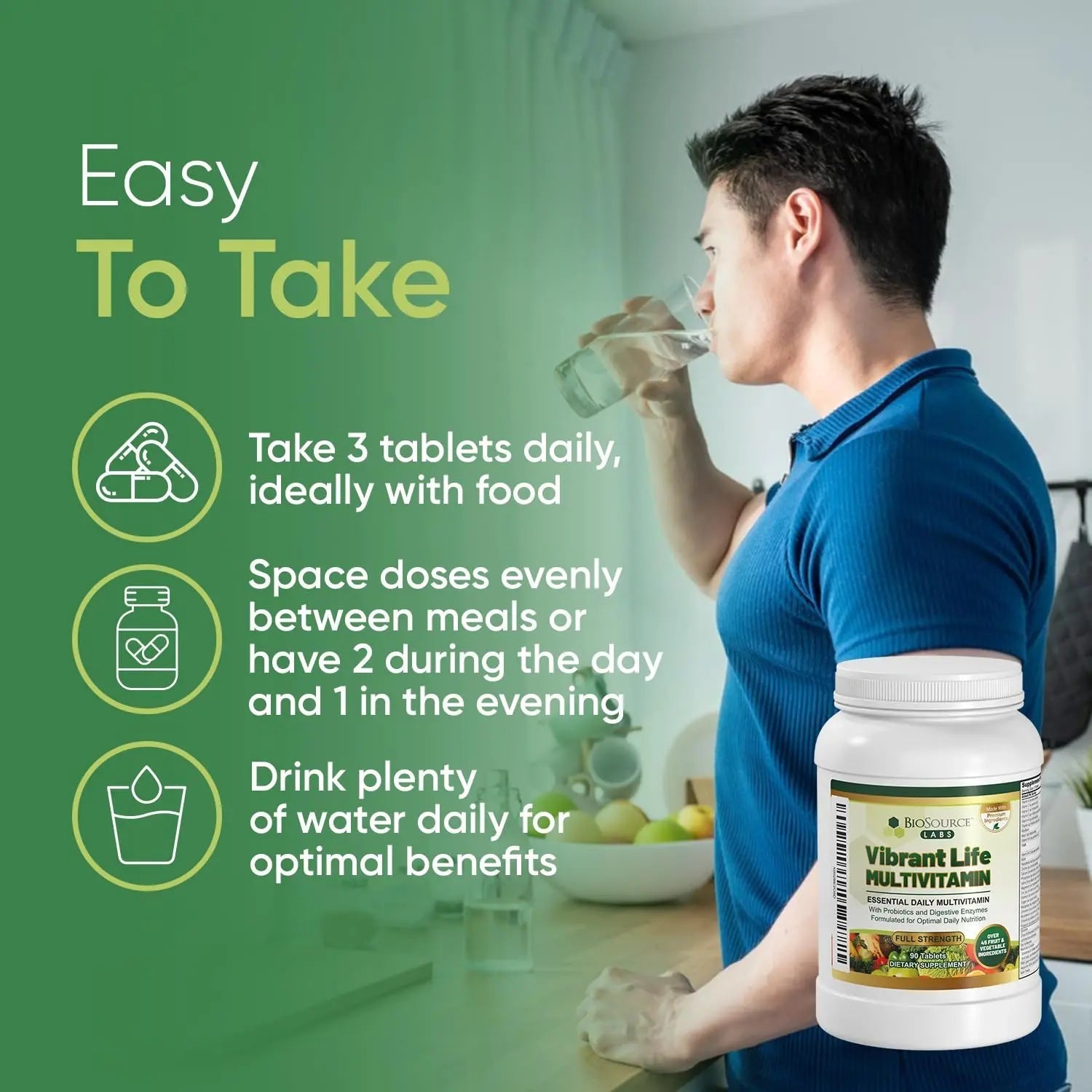 BioSource Labs Vibrant Life Multivitamin with Probiotics, Digestive Enzymes & B-Complex – Over 45 Fruits and Veggies BioSource LabsAu supplements