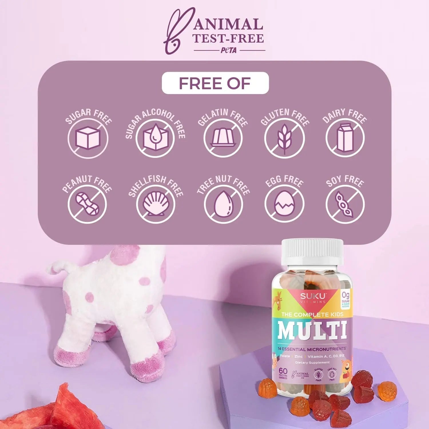SUKU The Complete Kids Multivitamin Gummies – Vitamins A, C, D, E, B6, B12, Folate & Zinc – Immune Support SUKUAu supplements