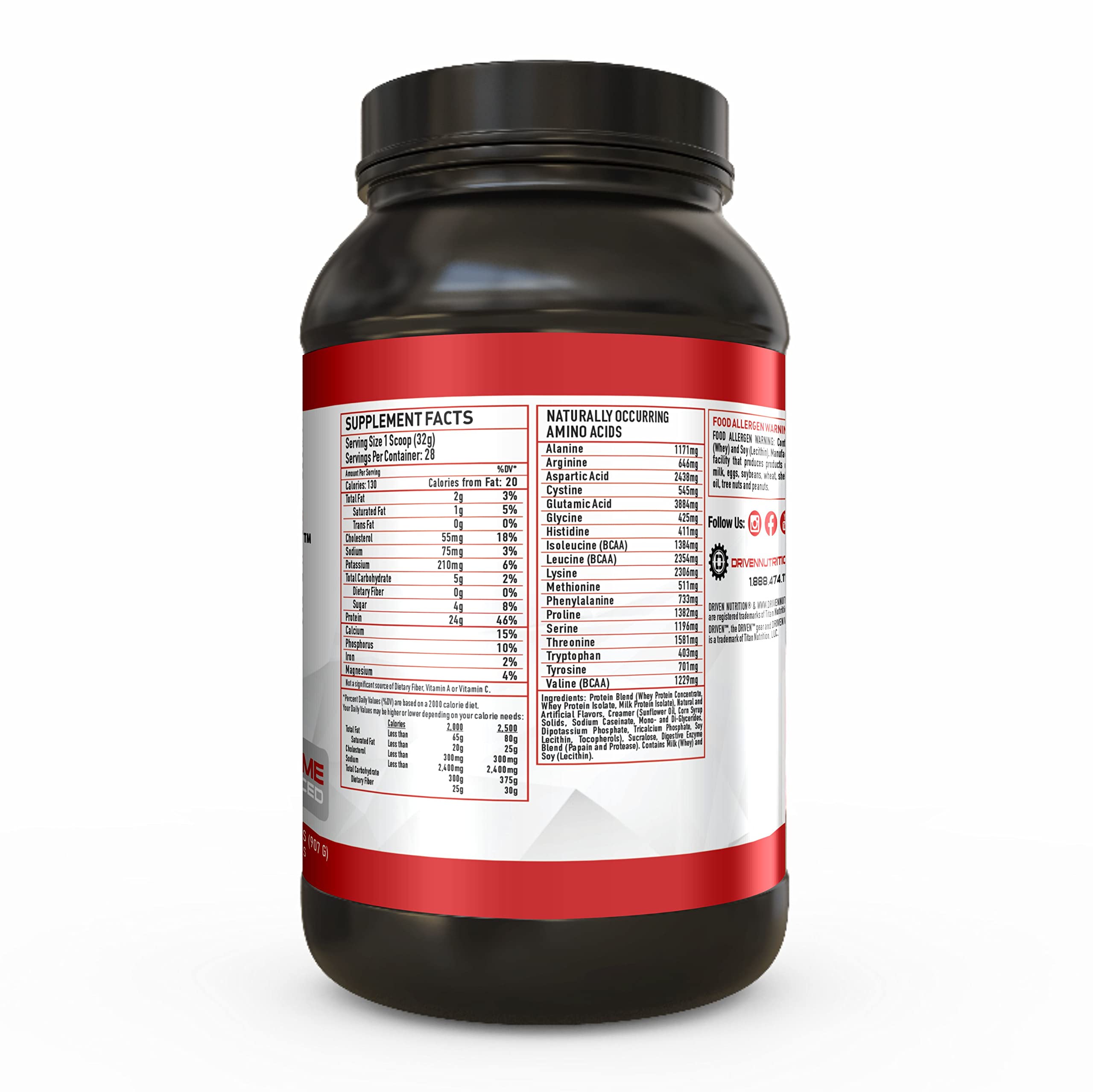 Driven WHEY- Grass Fed Whey Protein Powder: Delicious, Clean Protein Shake Driven NutritionUS supplements