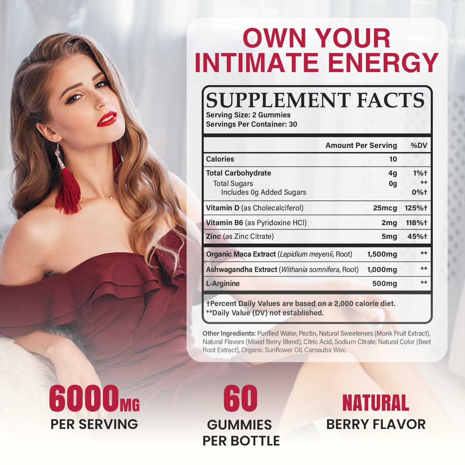 Libido Booster for Women with 1500mg Maca & 1000mg Ashwagandha, Vitamin D & B6, for Energy, Mood - Strongest Female Libido Booster + Hormone Balance for Women Cortisol Reducer | 0 Sugar, 60 Gummies HewvrixAu supplements