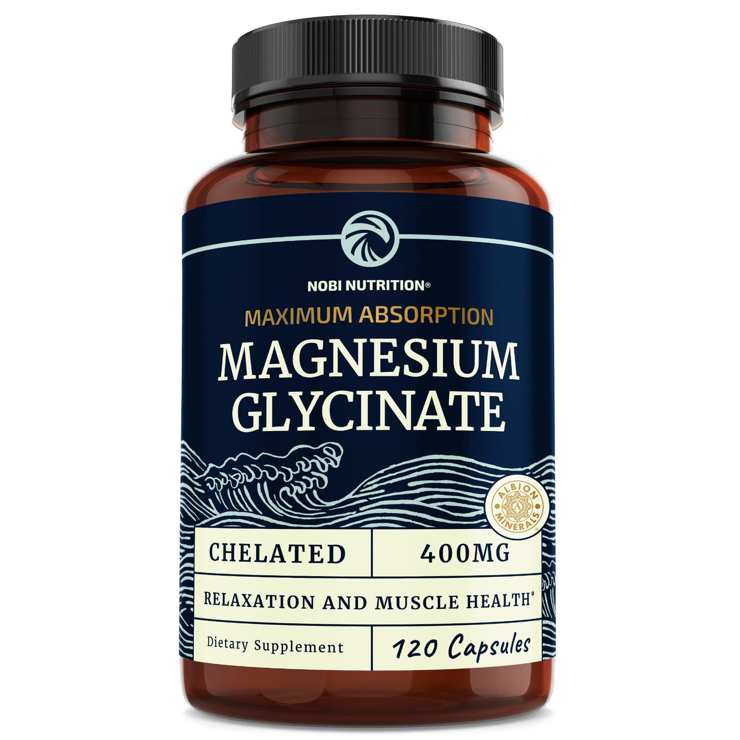 Magnesium Bisglycinate 400mg | Chelated Bisglycinate for Muscle Relaxation, Bones Nobi NutritionUS supplements